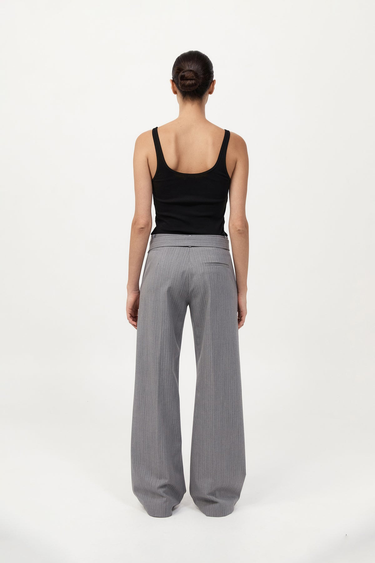 Carter Pocket Belt Pants - Grey Pinstripe - 4