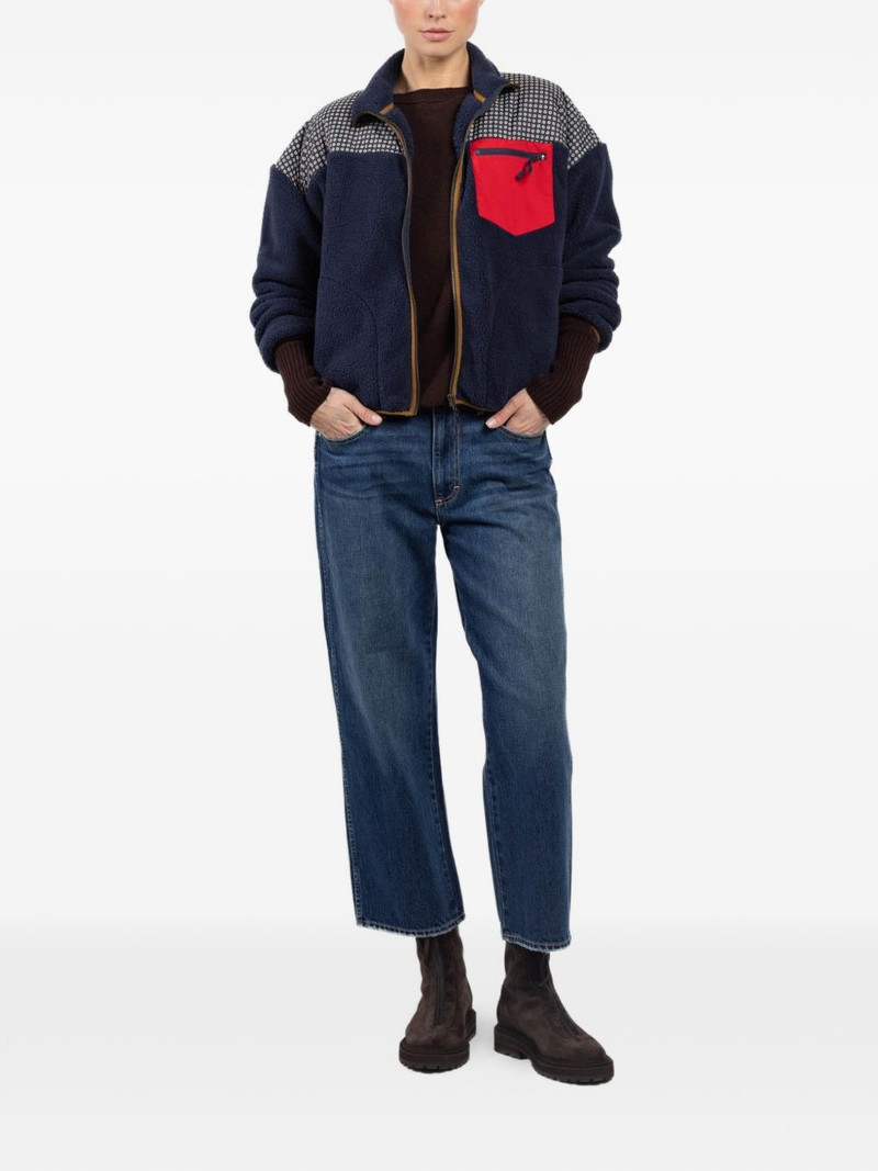 THE GREAT. floral-pattern-detail chest-pocket jacket outlook