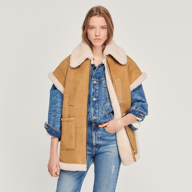 Sandro Sheepskin vest outlook