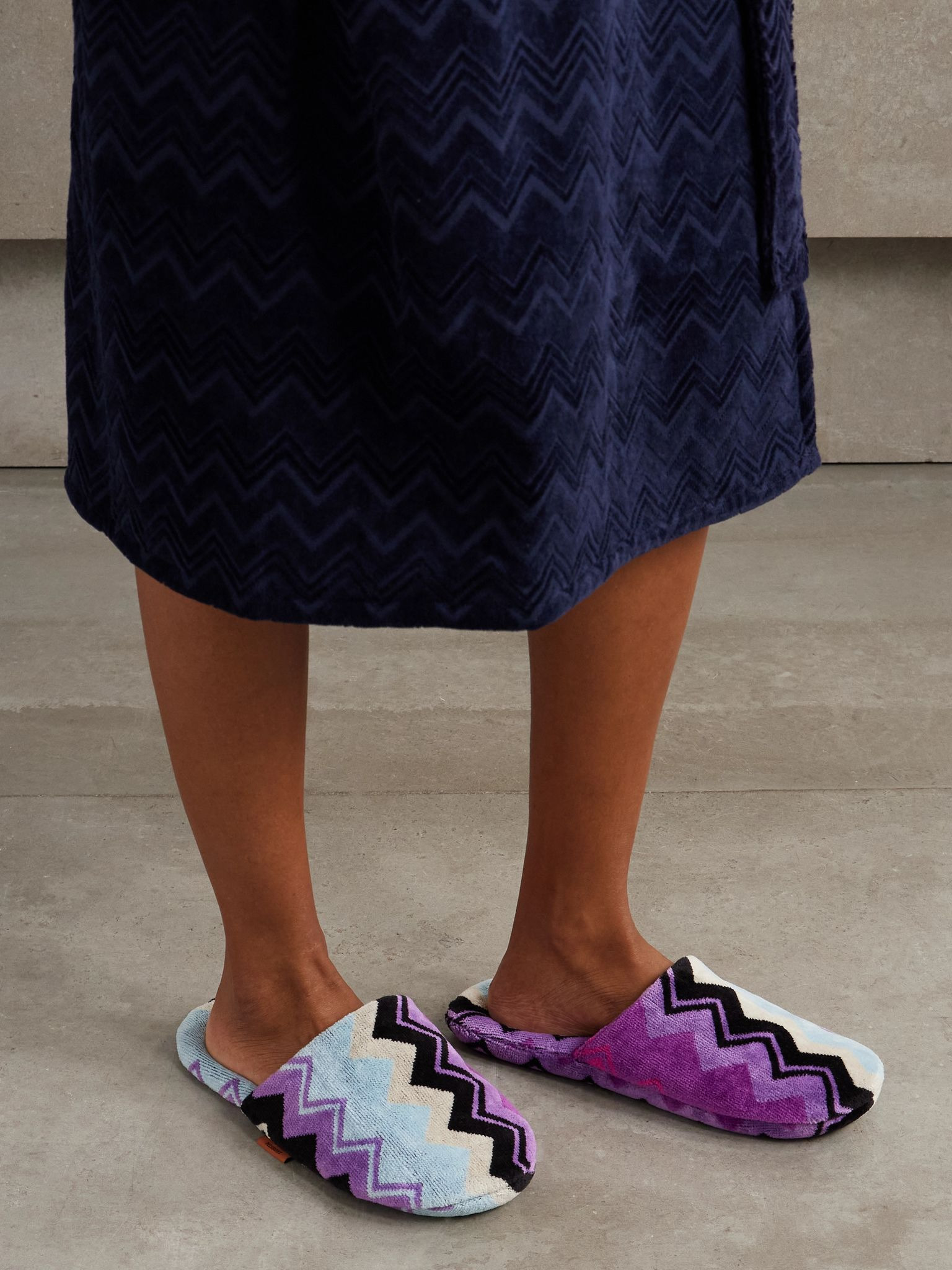 Giacomo striped cotton-terry slippers Multi - 2