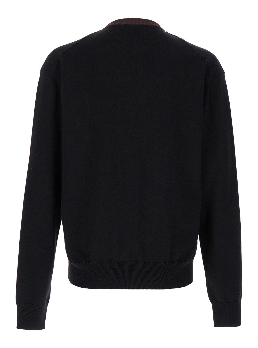 Jil Sander Men Black And Brown Double-Neck Sweater In Wool Man - 2