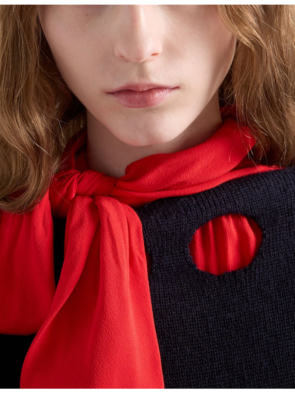Boat-Neck Cut-Out Cotton Knitted Jumper - 5