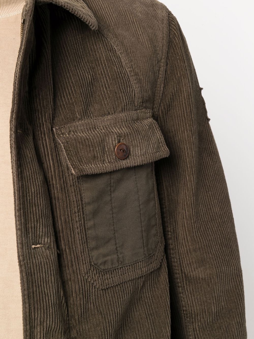 corduroy button-through shirt jacket - 5