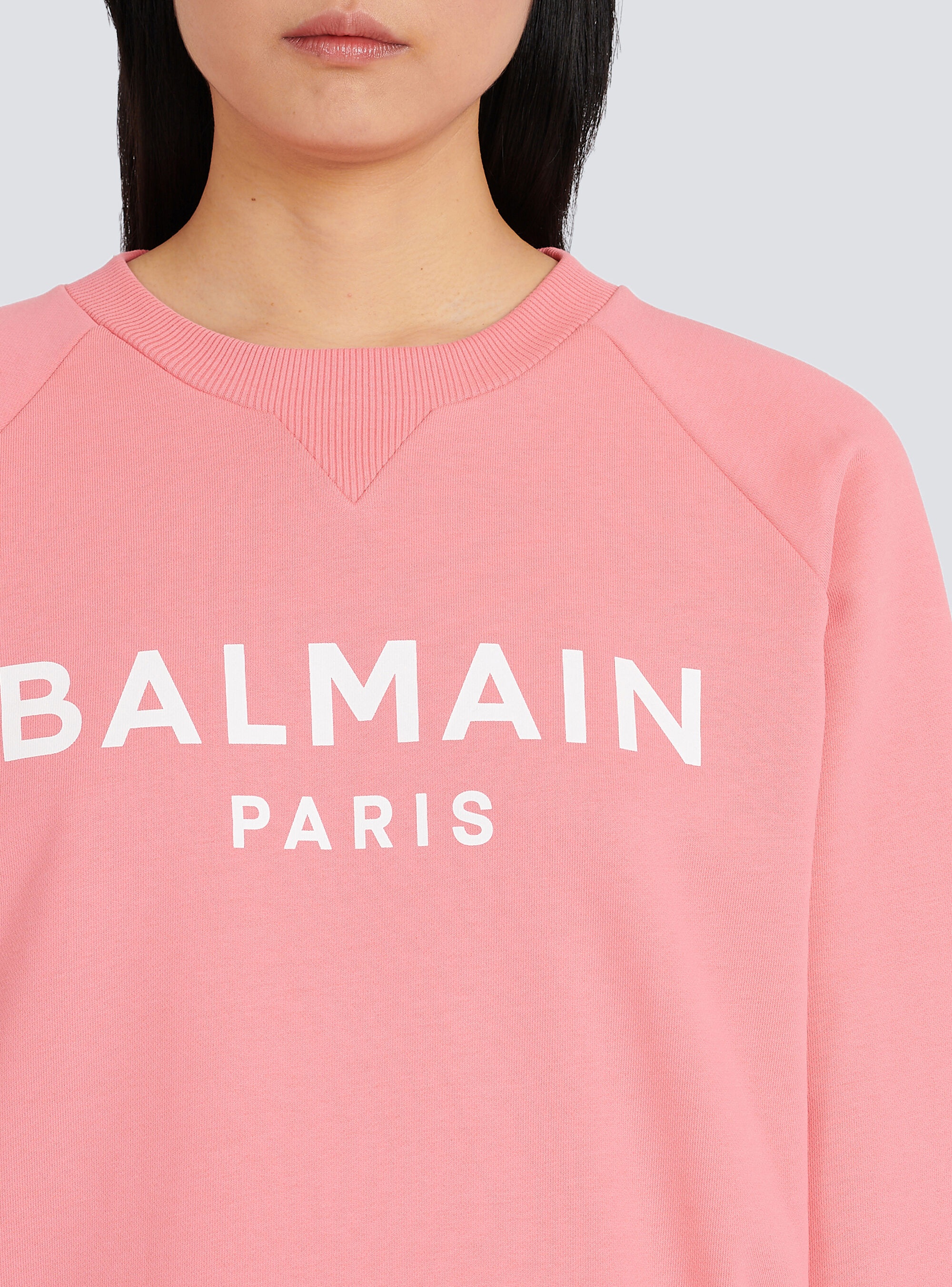 Eco-designed cotton sweatshirt with Balmain logo print - 7