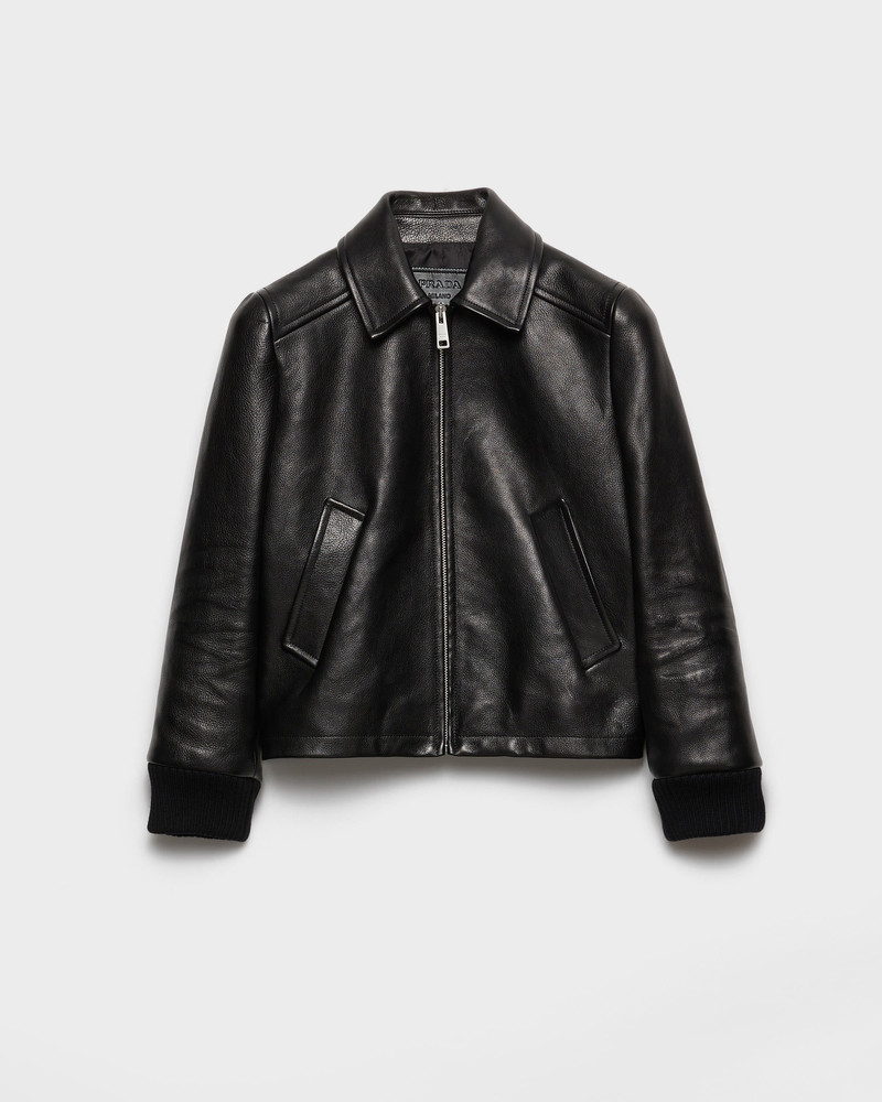 Leather blouson jacket 1