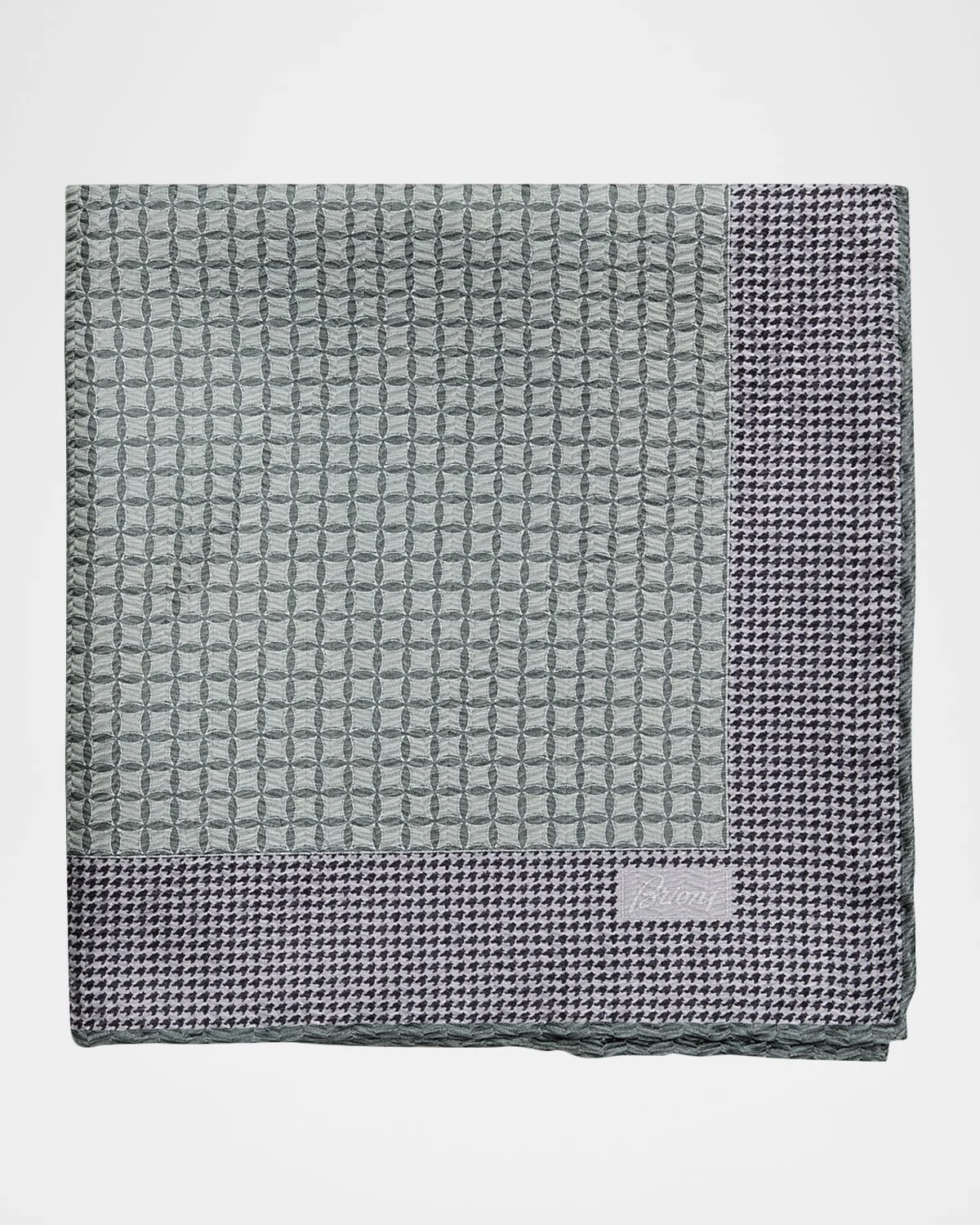 Men & apos;s Micro-Jacquard Hand-Rolled Silk Pocket Square - 1