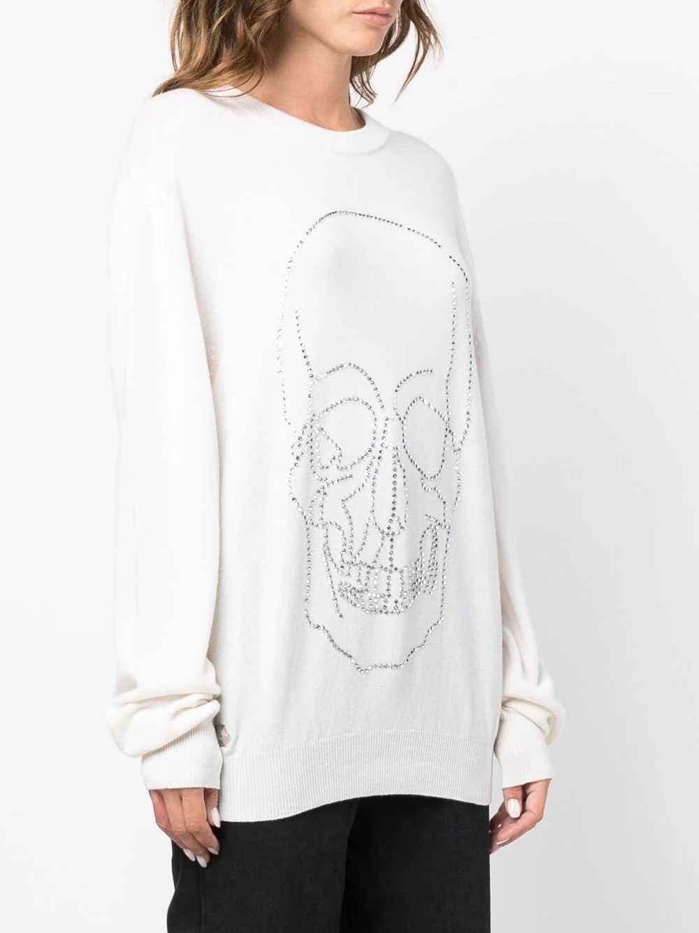 studded-skull cashmere pullover - 3