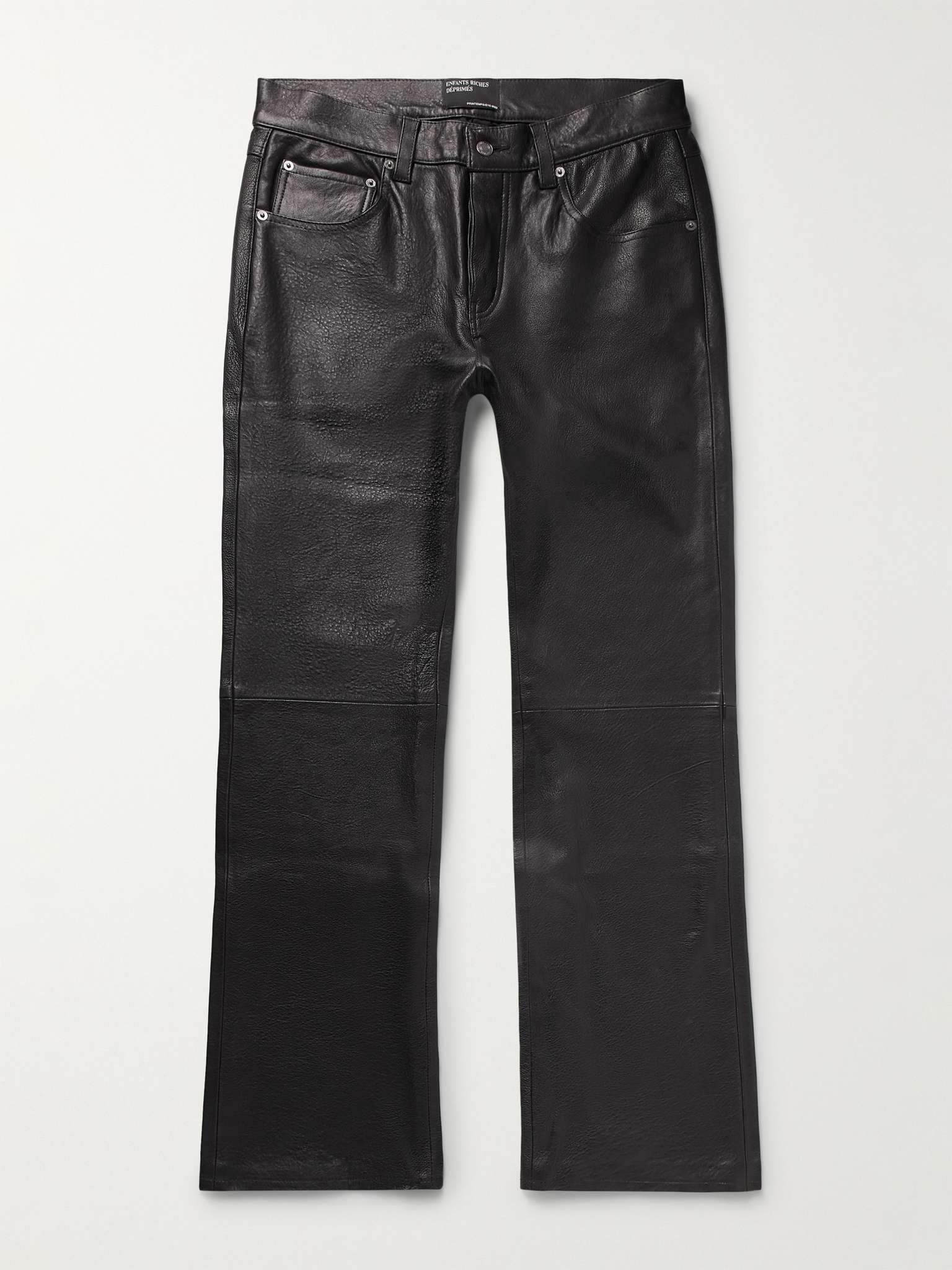 Straight-Leg Textured-Leather Trousers - 1