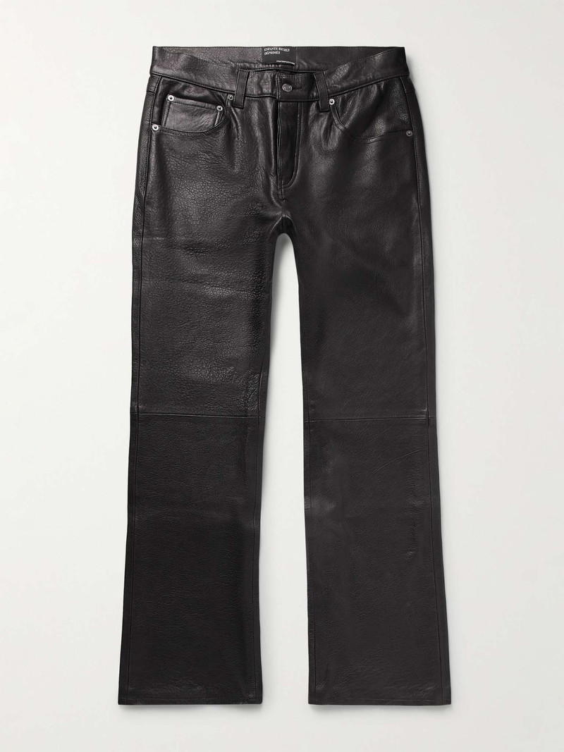 Straight-Leg Textured-Leather Trousers 1