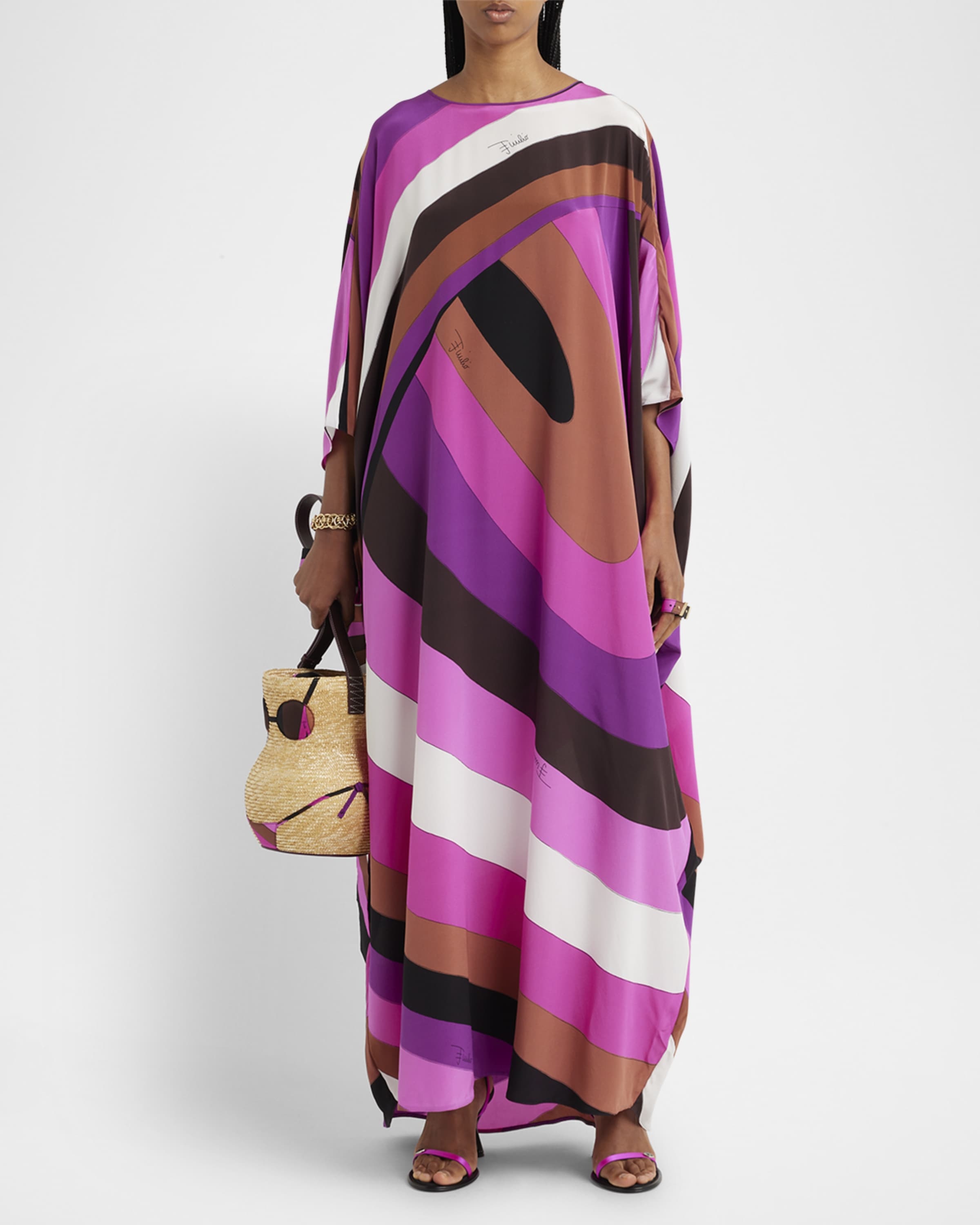 Abstract-Print Maxi Kaftan Dress - 2