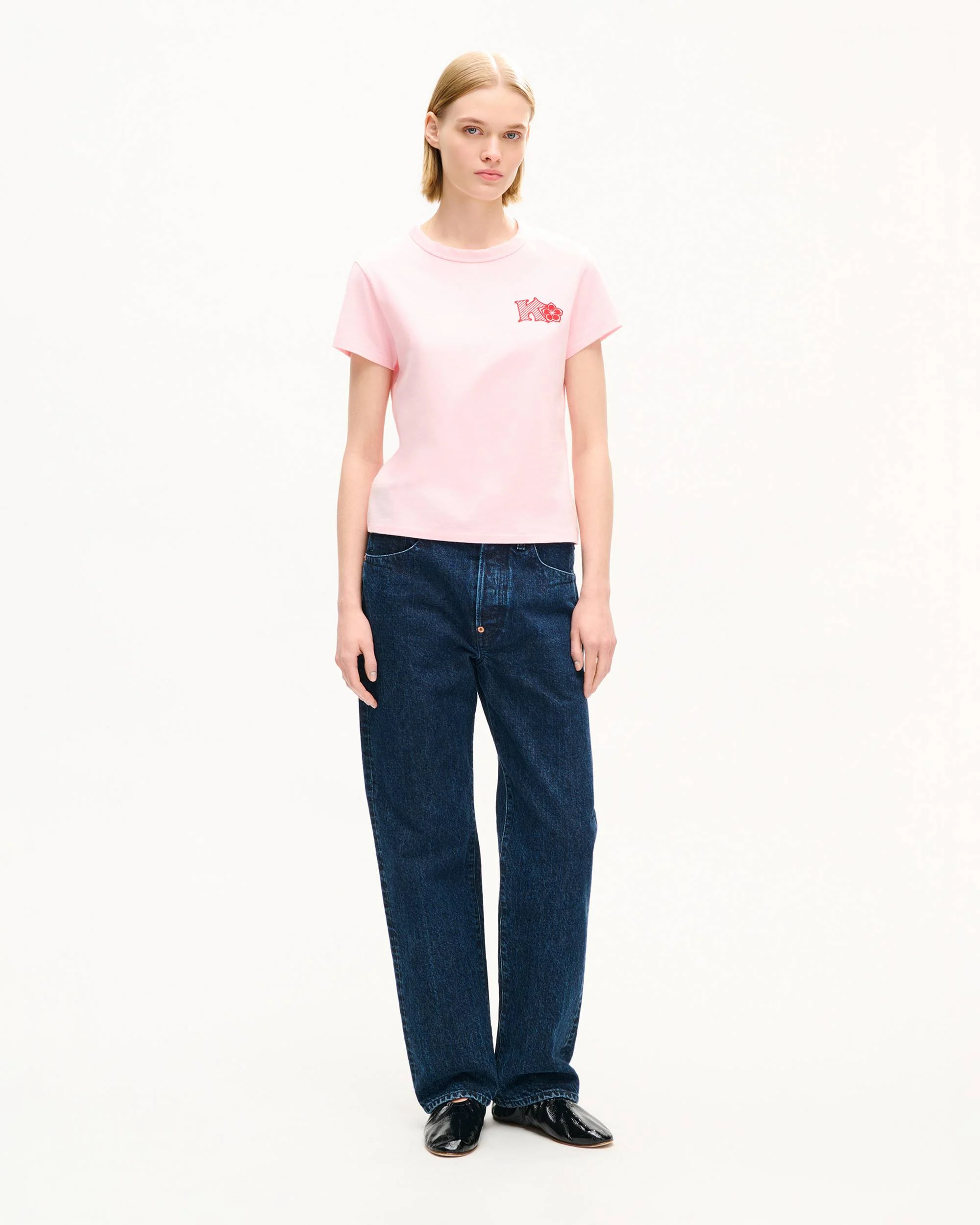 'KENZO Paris Emblem' embroidered small fit T-shirt in cotton - 1