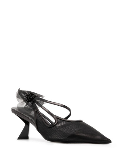 NENSI DOJAKA 65mm faux-flower leather pumps outlook