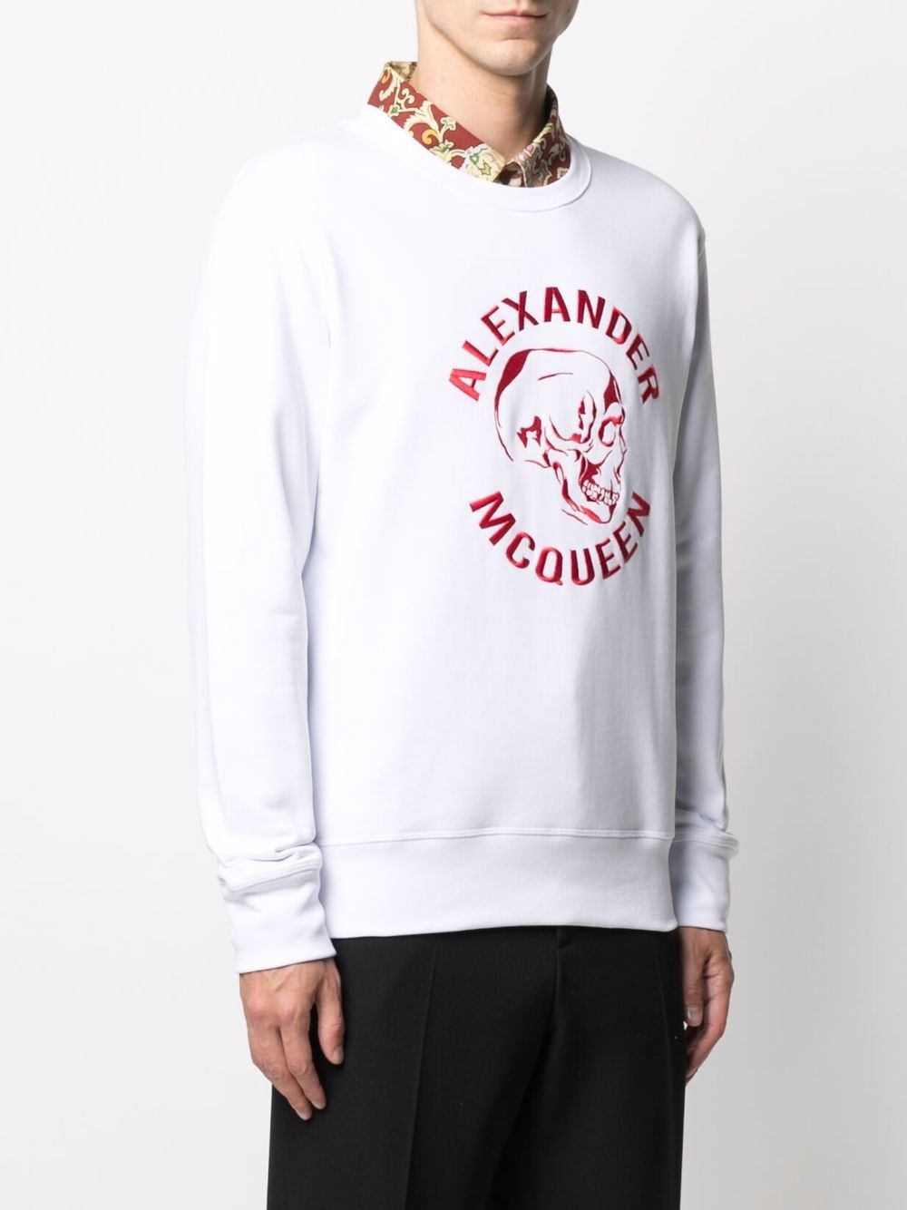 embroidered skull logo sweatshirt - 3