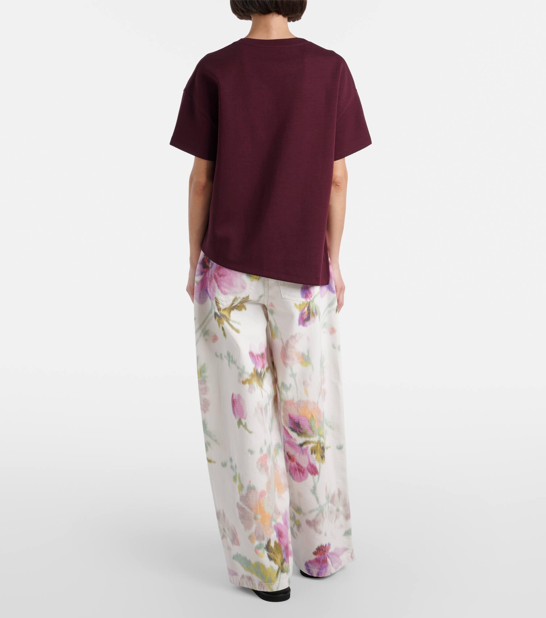 Anagram asymmetric cotton-blend T-shirt - 3