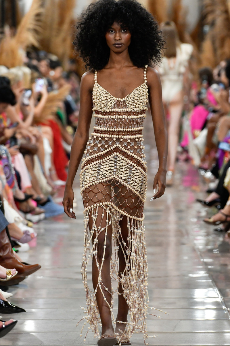 Wood and Crystal Beaded Gown 4