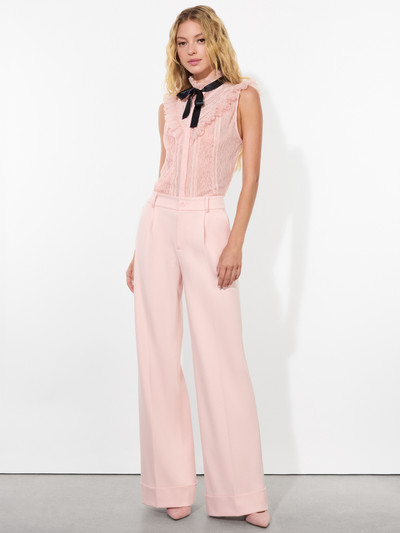 Alice + Olivia RHEBA MOCK NECK SLEEVELESS RUFFLE BLOUSE WITH BOW outlook