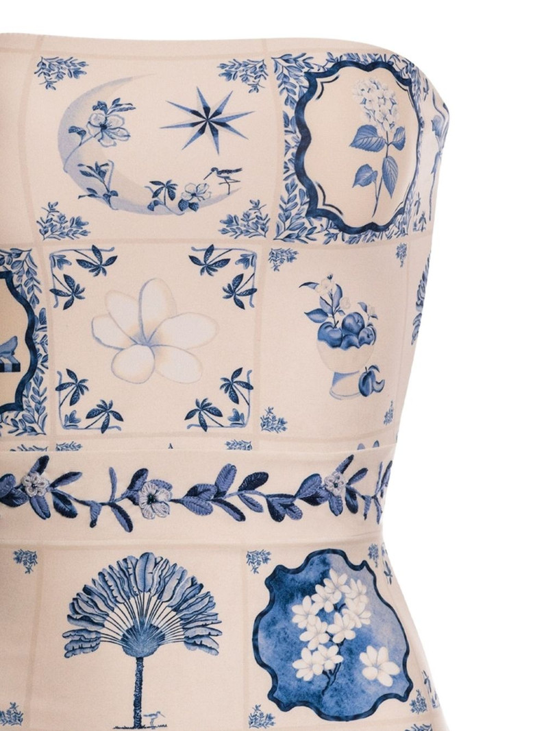 Agua by Agua Bendita Ilusión Wild strapless patterned swimsuit outlook