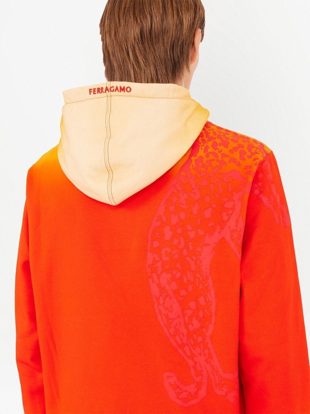 sunset-print cotton hoodie - 5
