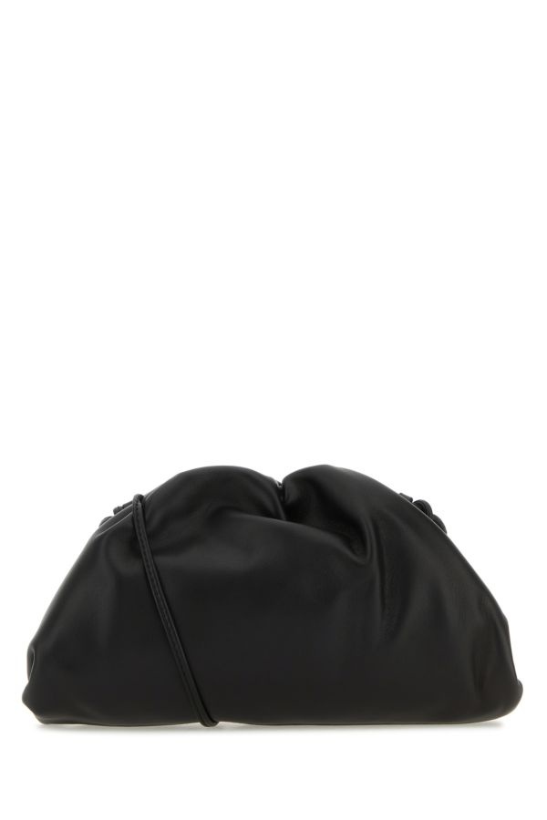 Black nappa leather mini Pouch clutch - 3