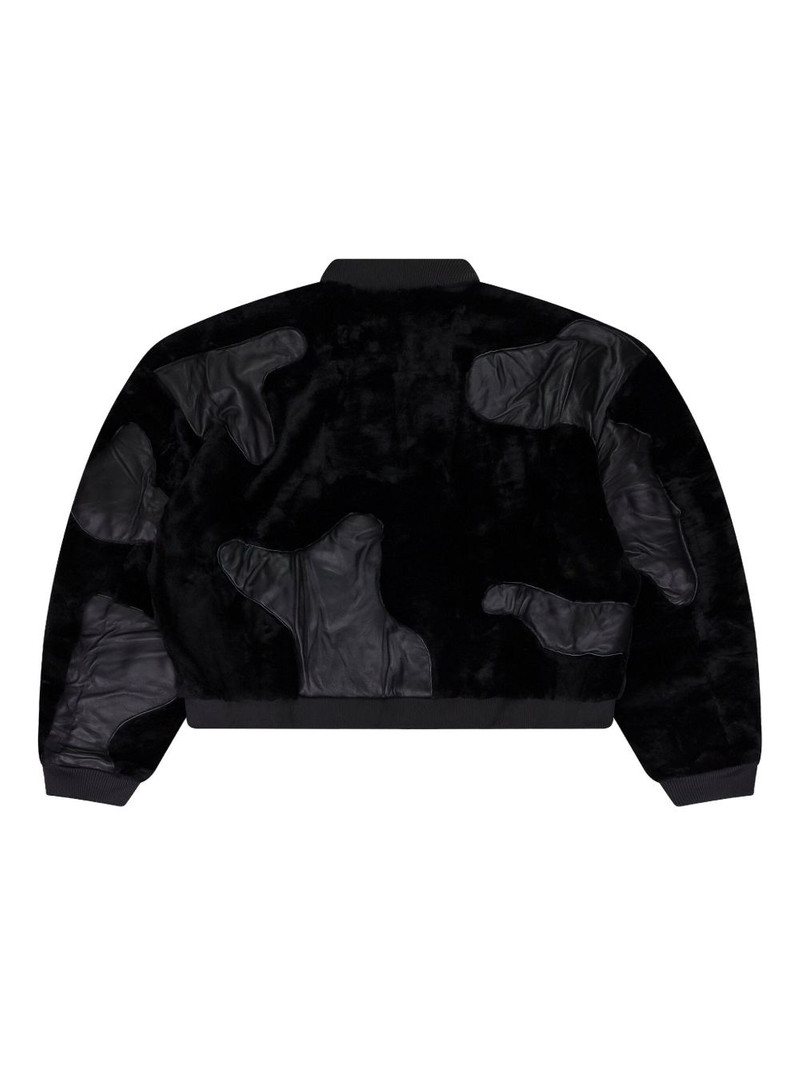 WHO DECIDES WAR appliqué bomber jacket outlook