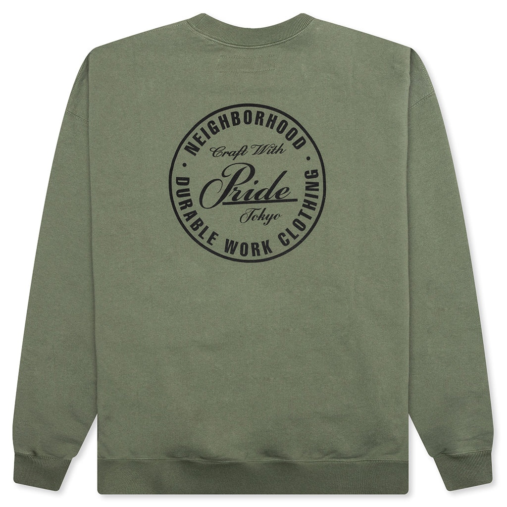 CLASSIC SWEAT SHIRT L/S - OLIVE DRAB - 2