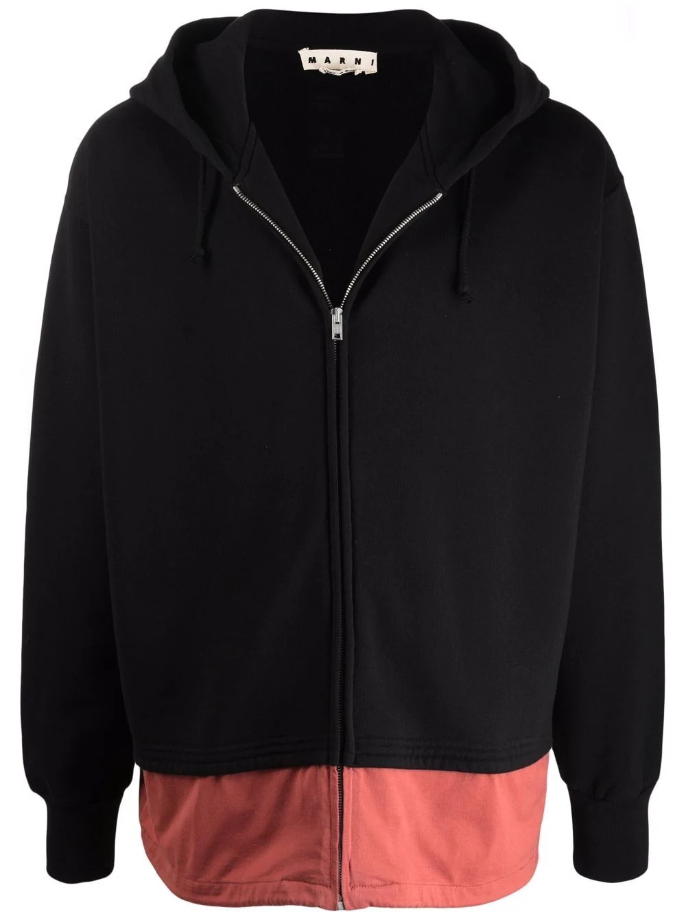 layered zipped hoodie - 1