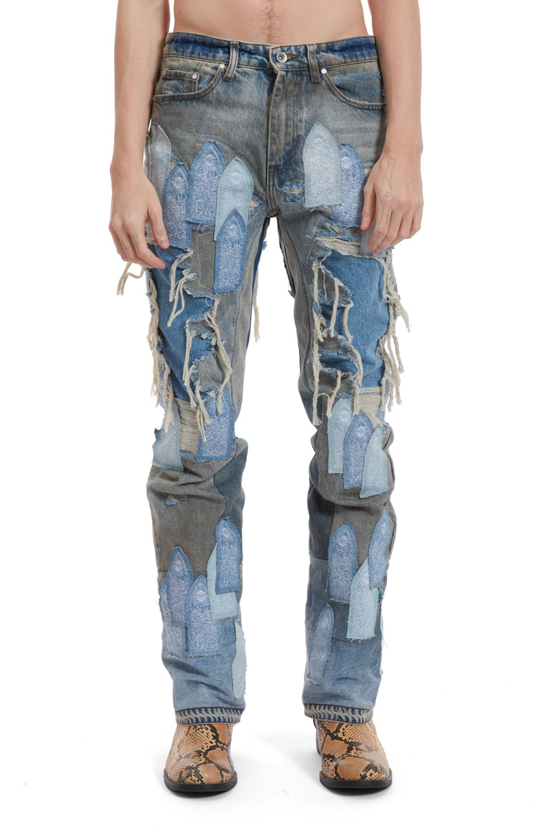 PATCHED ARCH REPAIRED BLOWOUT DENIM 3