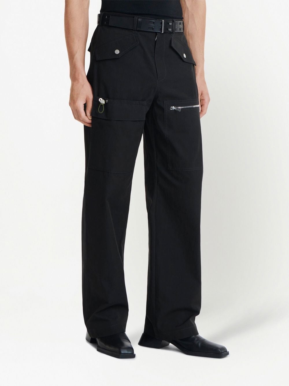 multi-pocket straight-leg trousers - 5