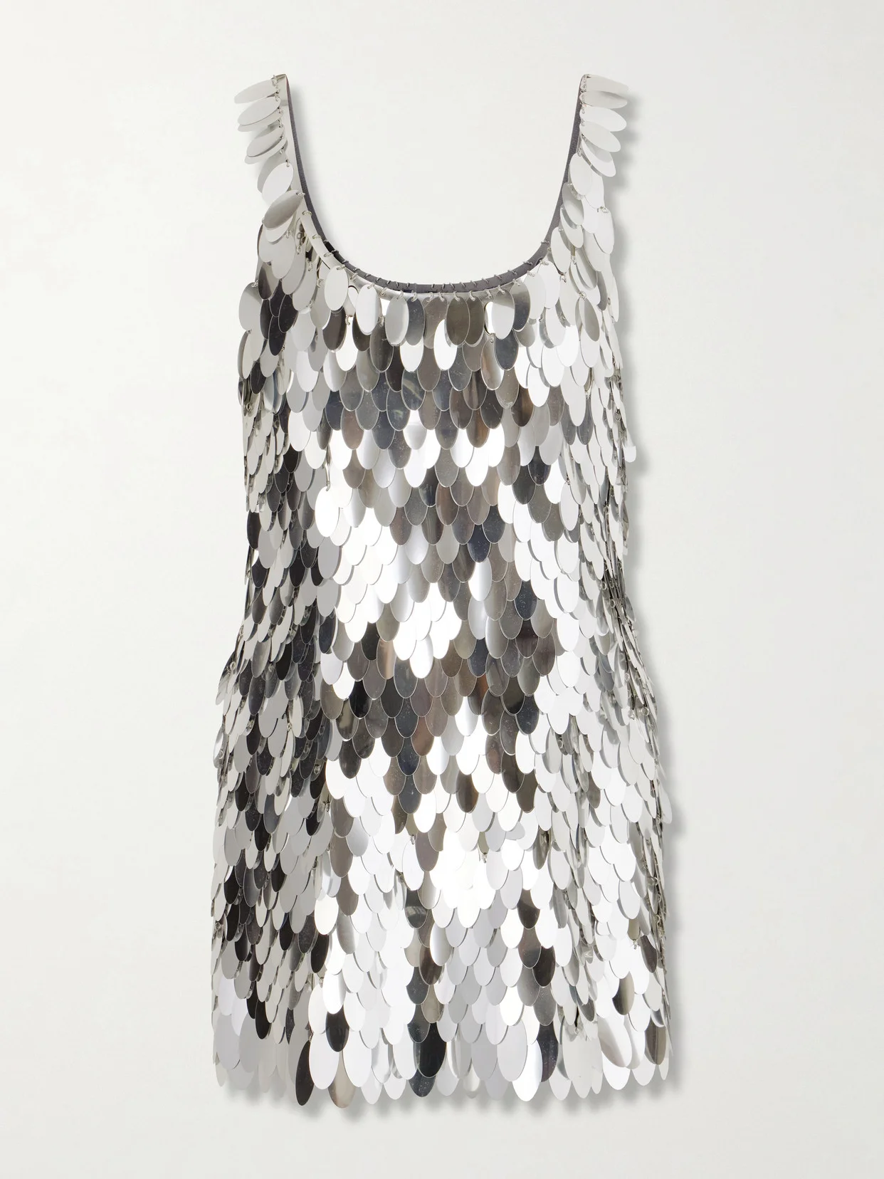 Sequined Silver-tone Chainmail Mini Dress - 1