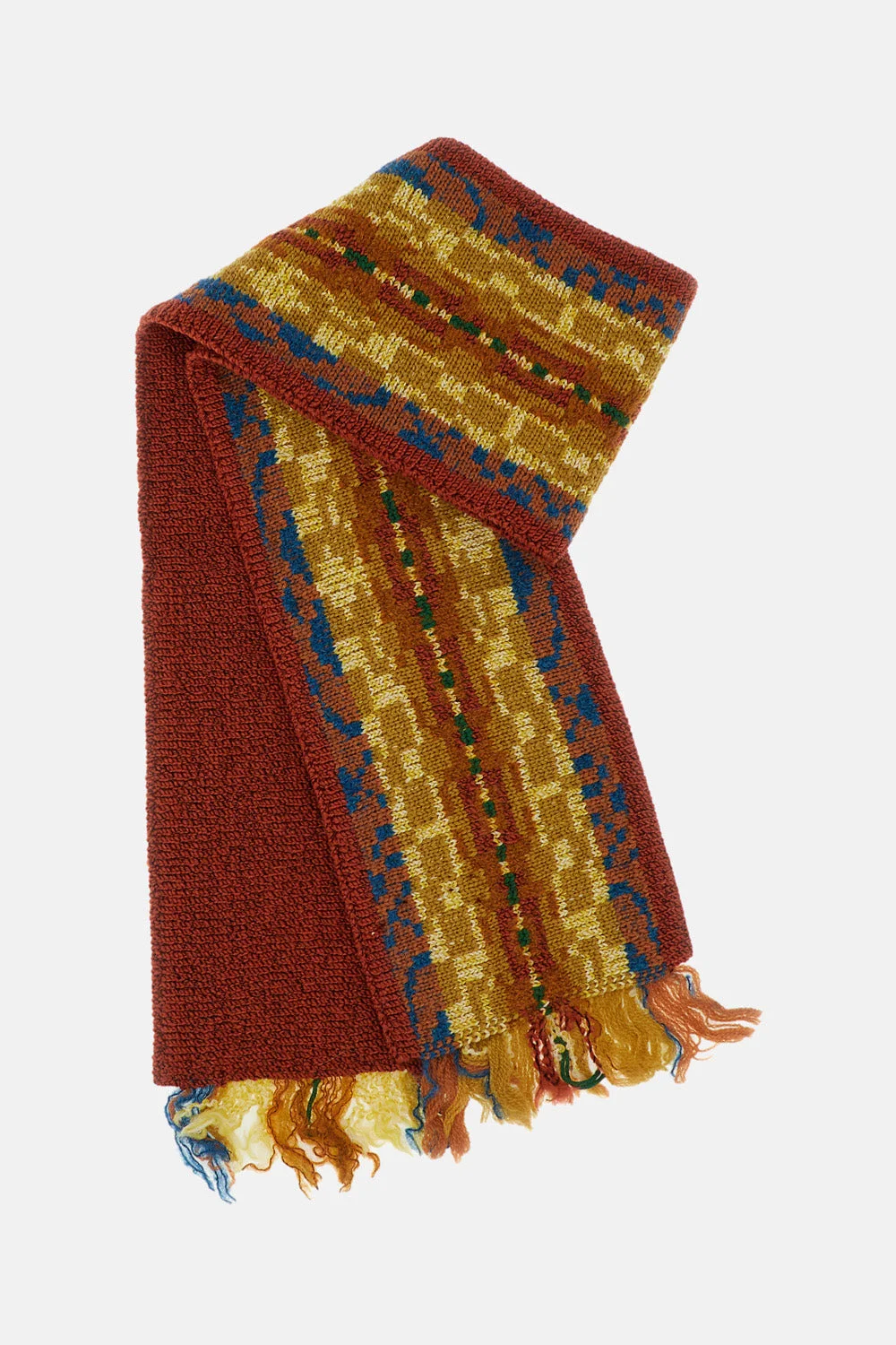 MARKA SCARF IN WOOL BLEND WITH JACQUARD MOTIF - 1