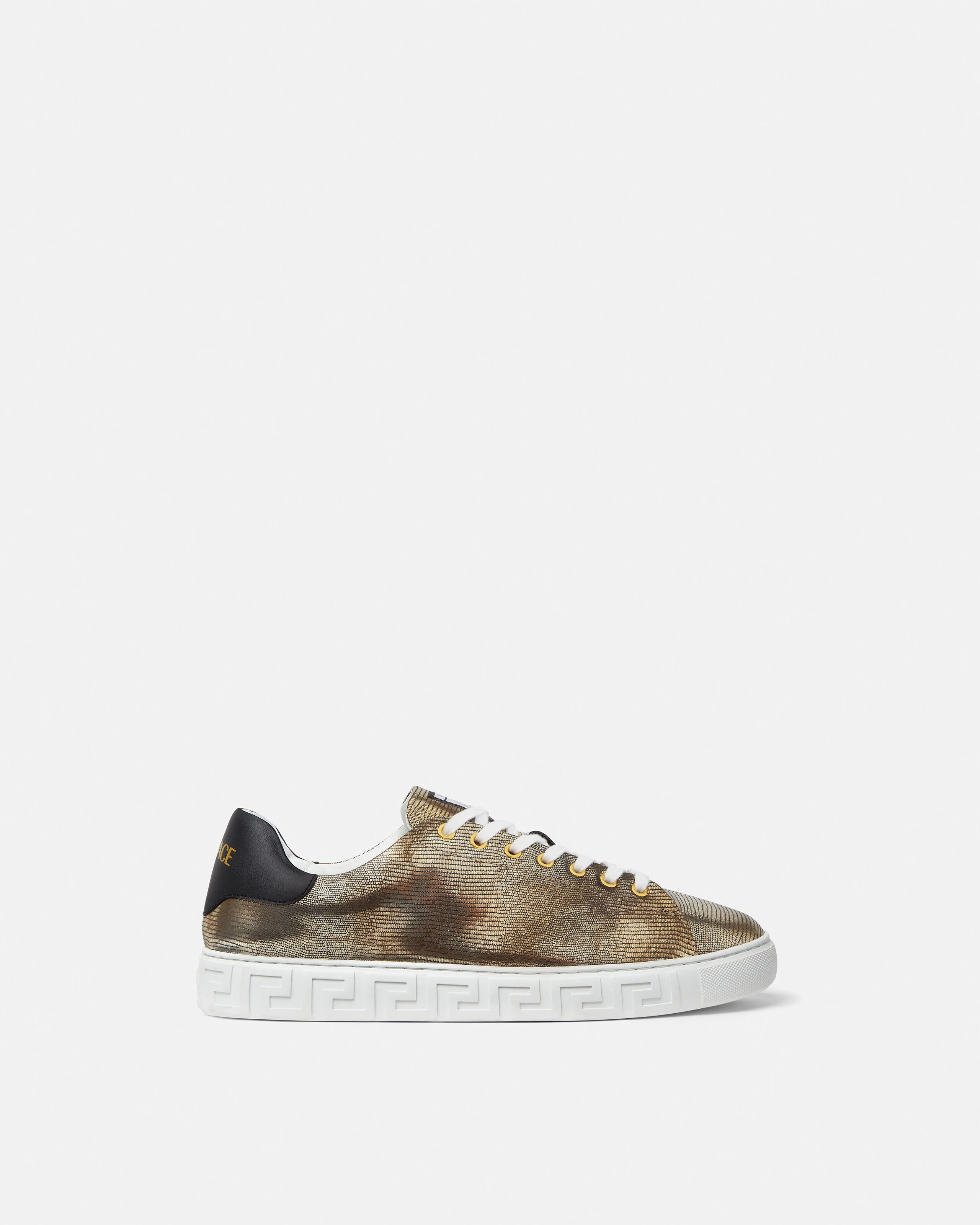 Greca Lizard-Effect Sneakers - 1