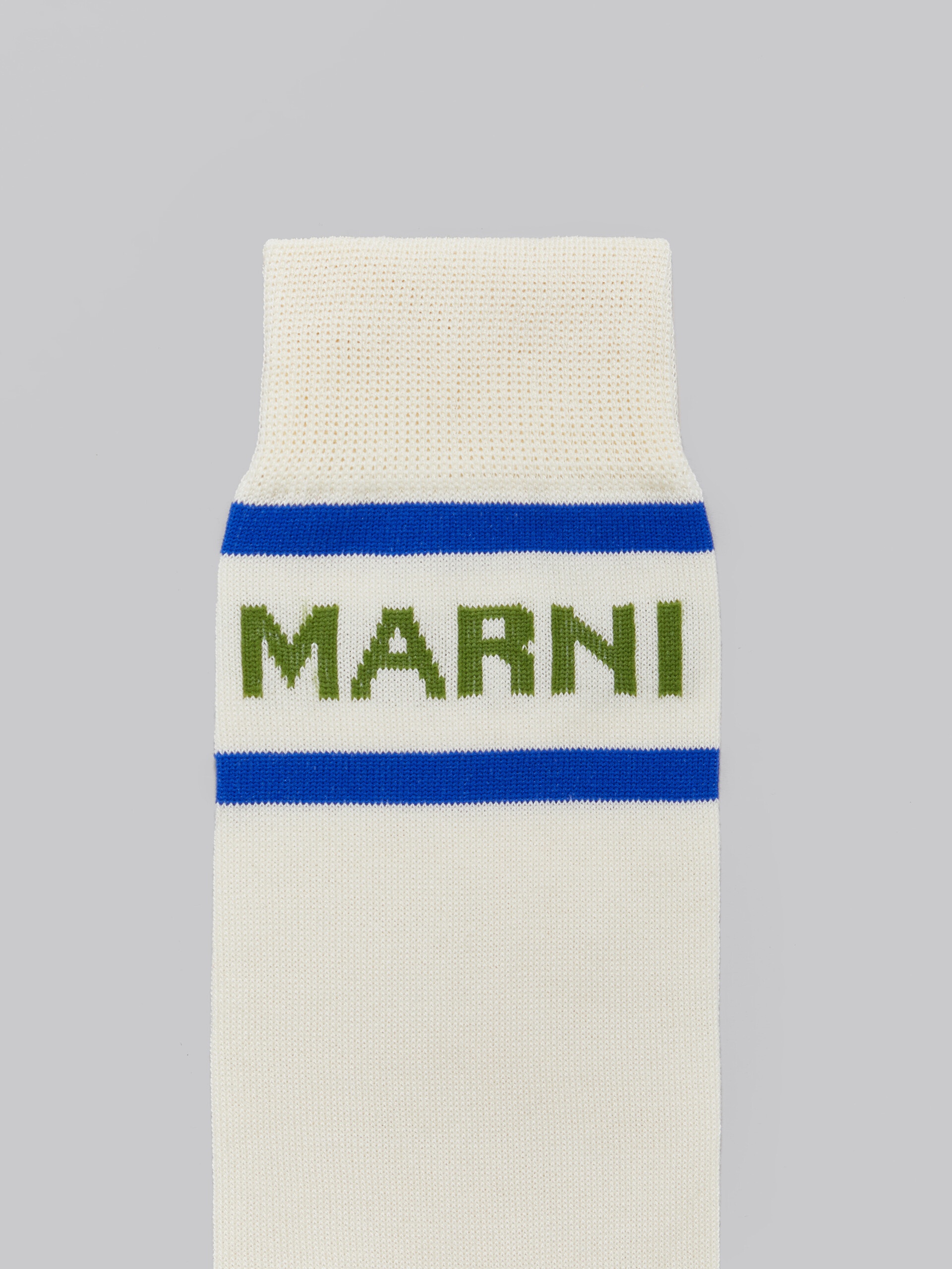 CREAM SOCKS WITH LOGO CUFFS - 3