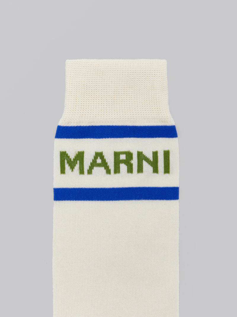 CREAM SOCKS WITH LOGO CUFFS 3