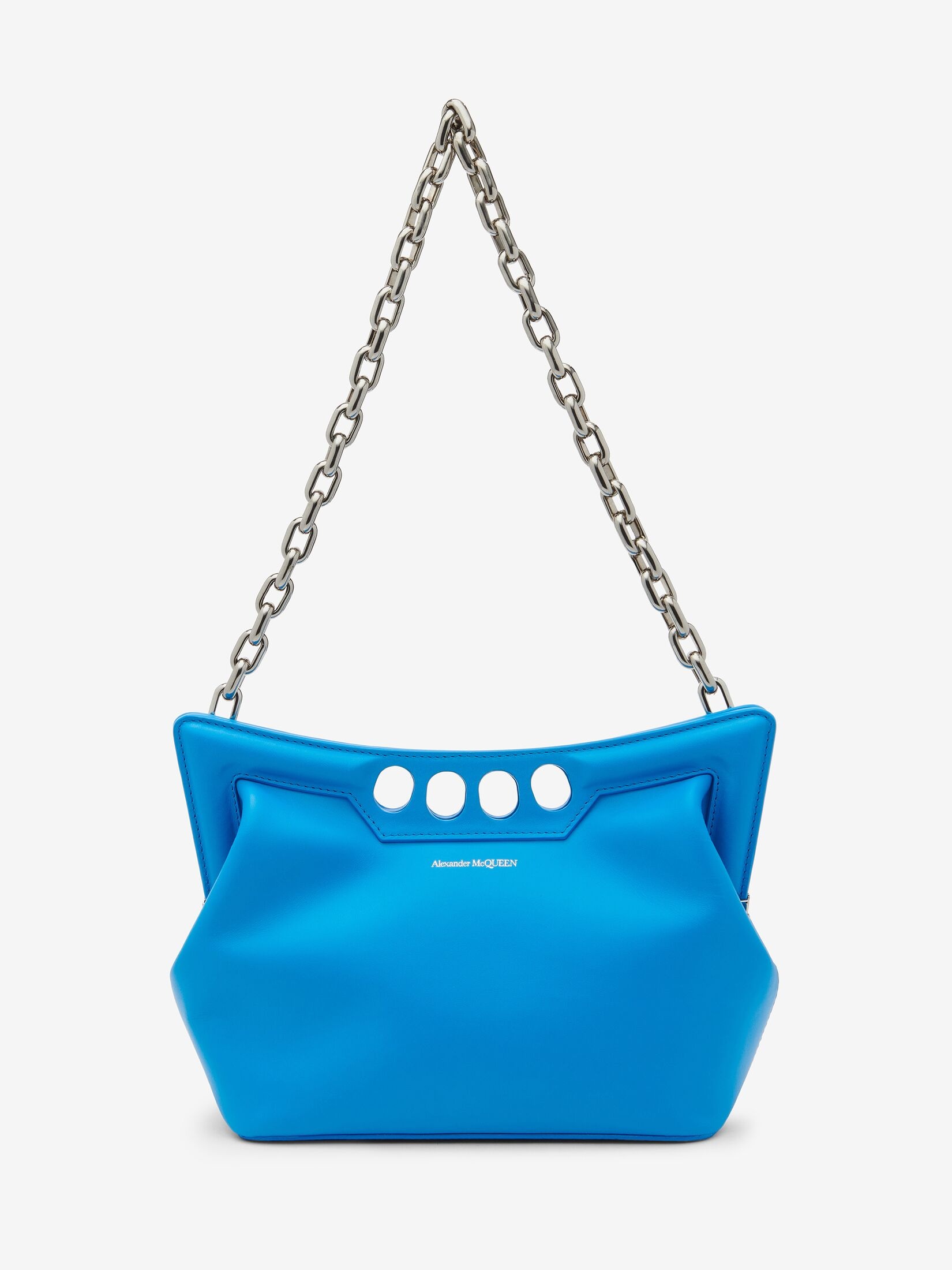 Alexander McQueen Women s The Peak Bag Small in Lapis Blue REVERSIBLE