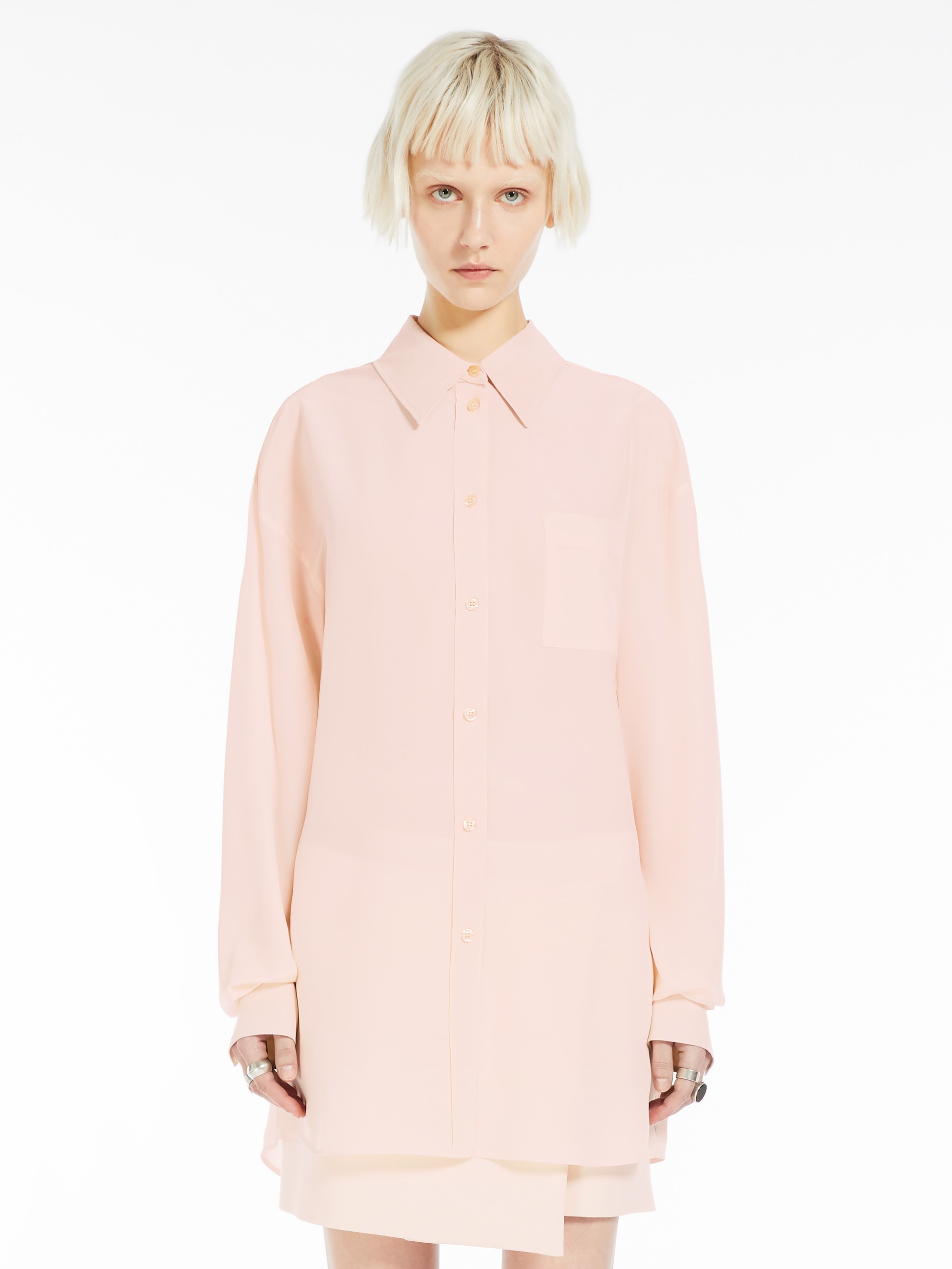ROVIGO Comfort-fit silk crepe de chine shirt - 3