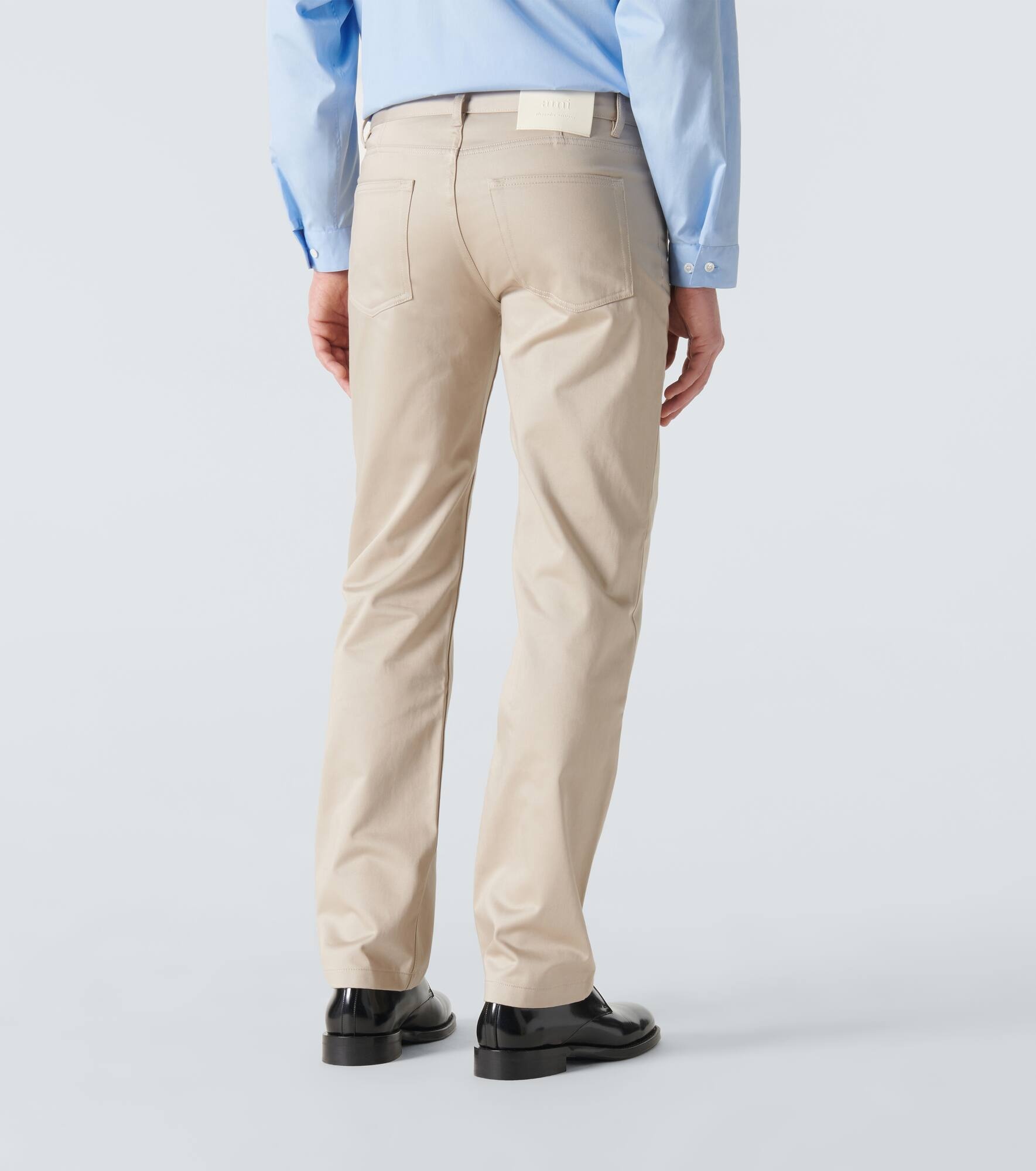 Cotton satin straight pants - 4