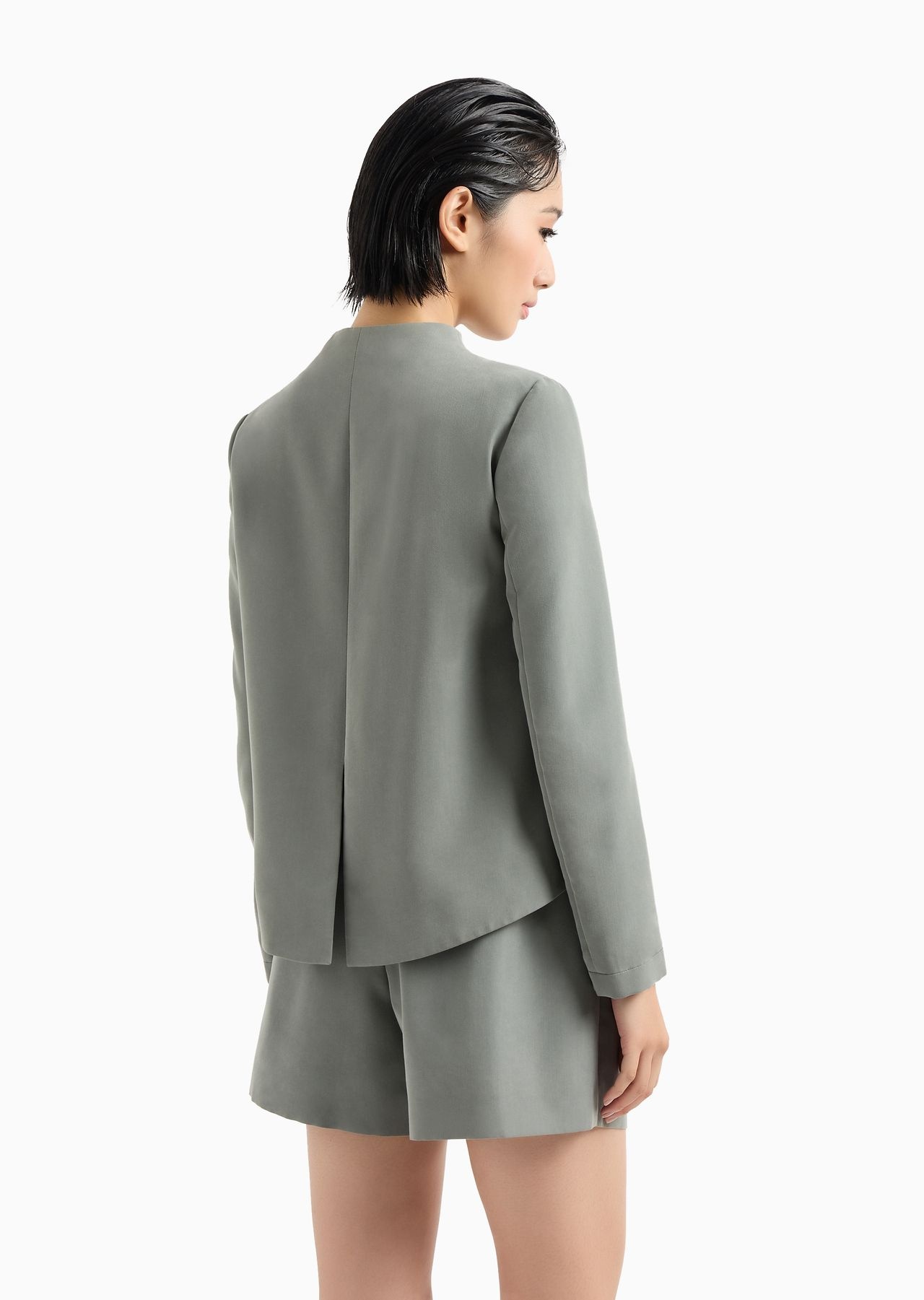 Cupro jacket with asymmetric hem - 3