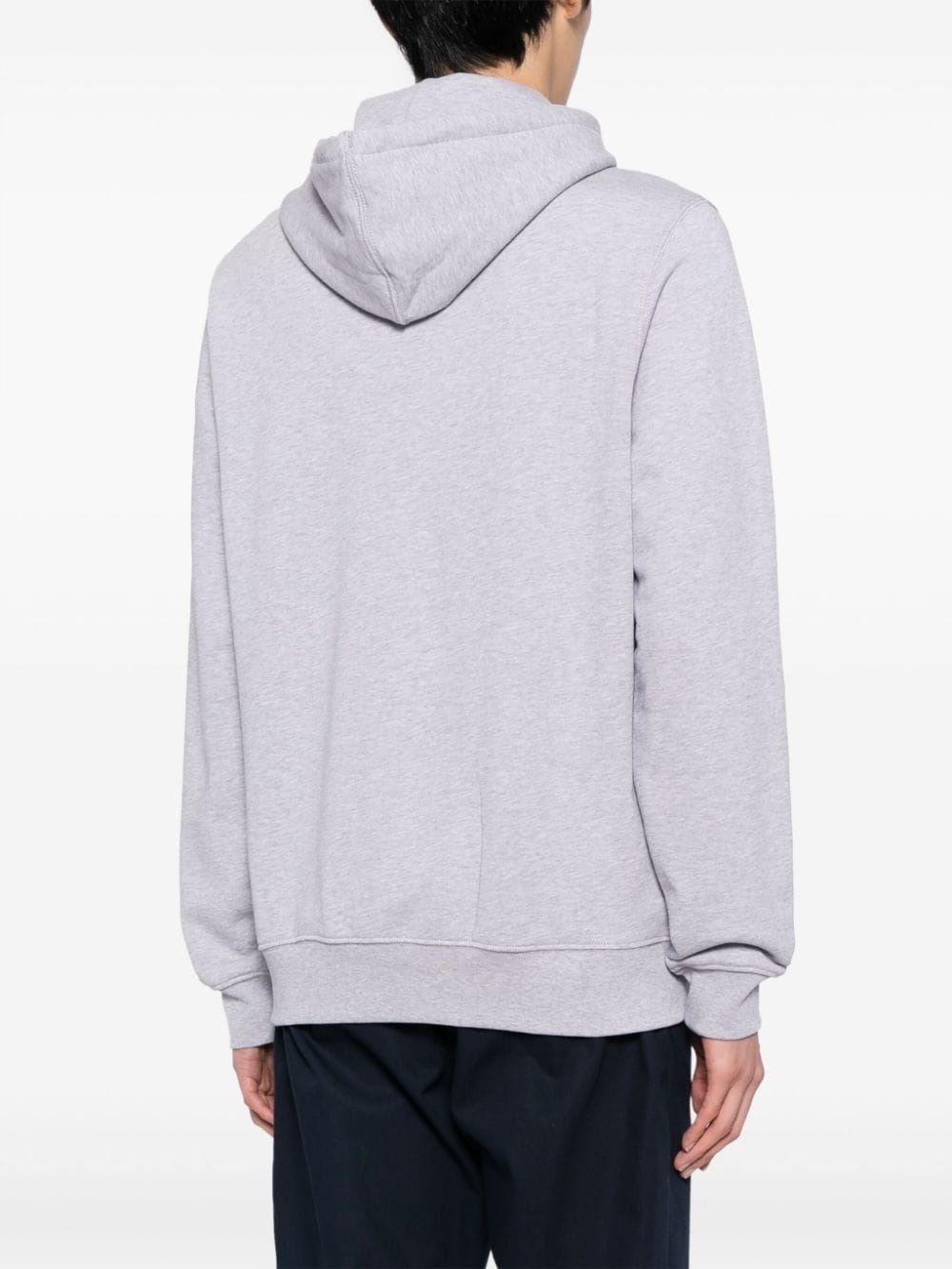 logo-print cotton hoodie - 4