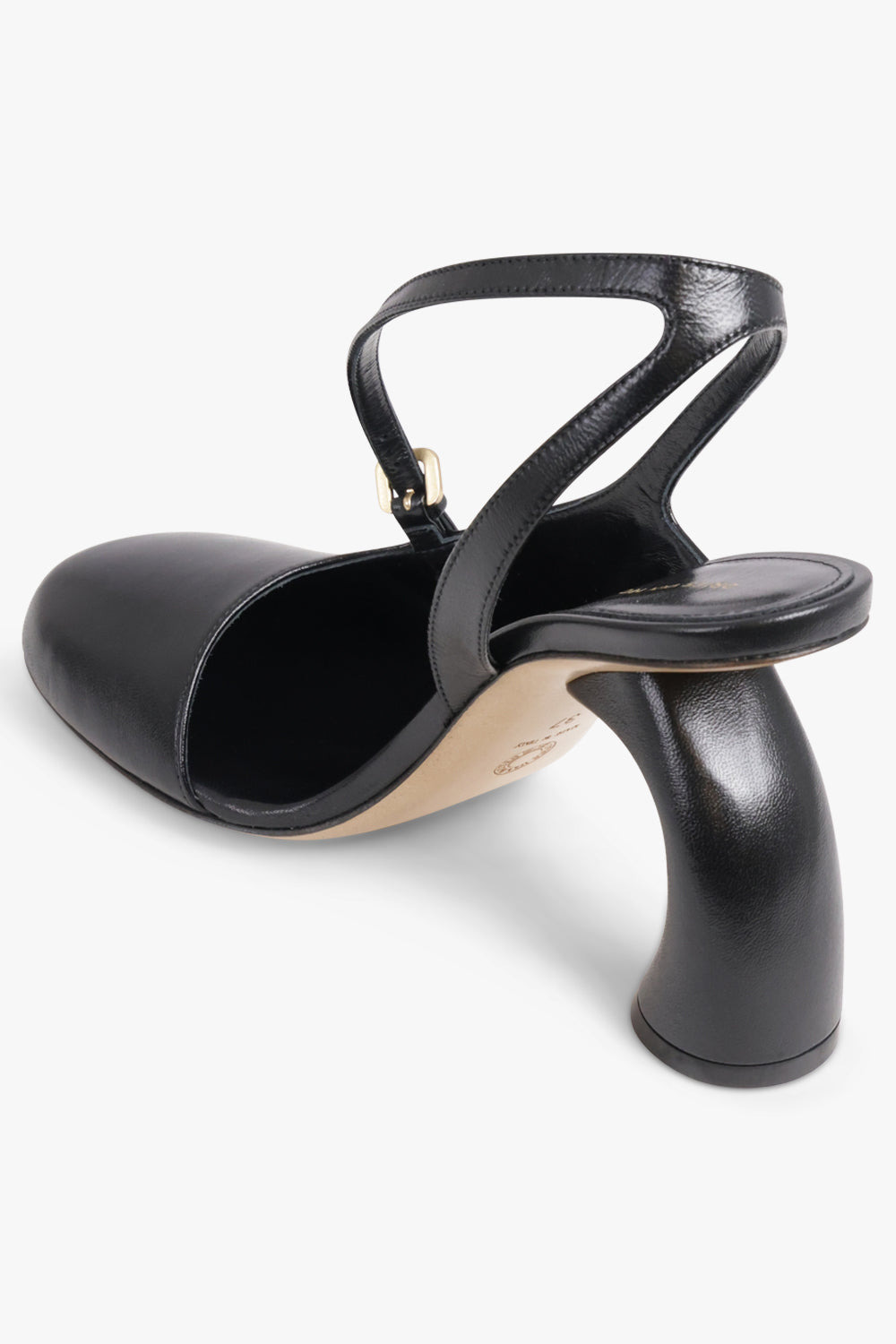 CURVED CLOSED TOE 95MM SLINGBACK HEEL | BLACK - 3