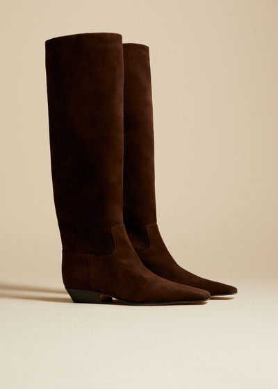 KHAITE The Marfa Knee-High Boot in Coffee Suede outlook