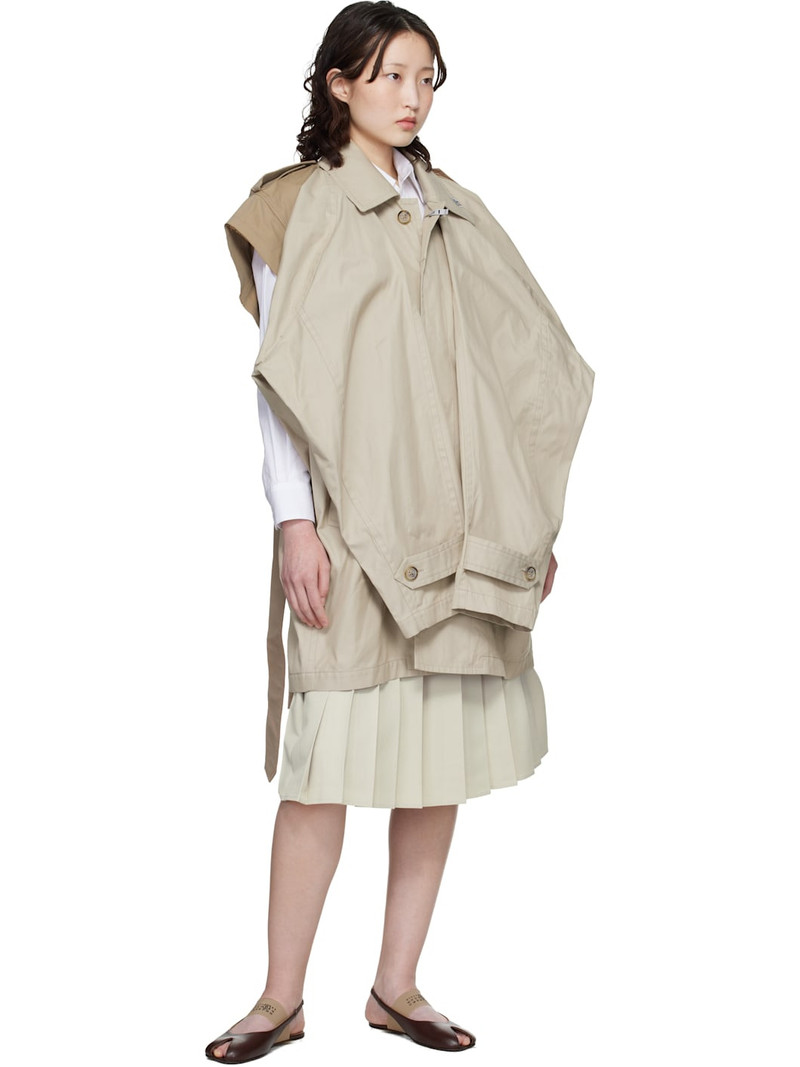 Maison MIHARAYASUHIRO Green & Beige Combined Pleats Cargo Midi Skirt outlook