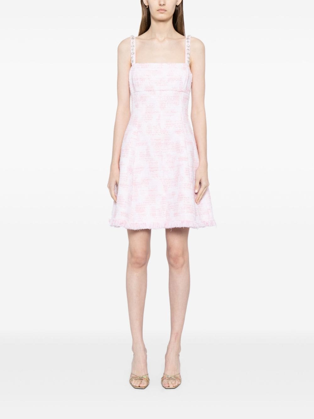 crystal-embellished tweed minidress - 2