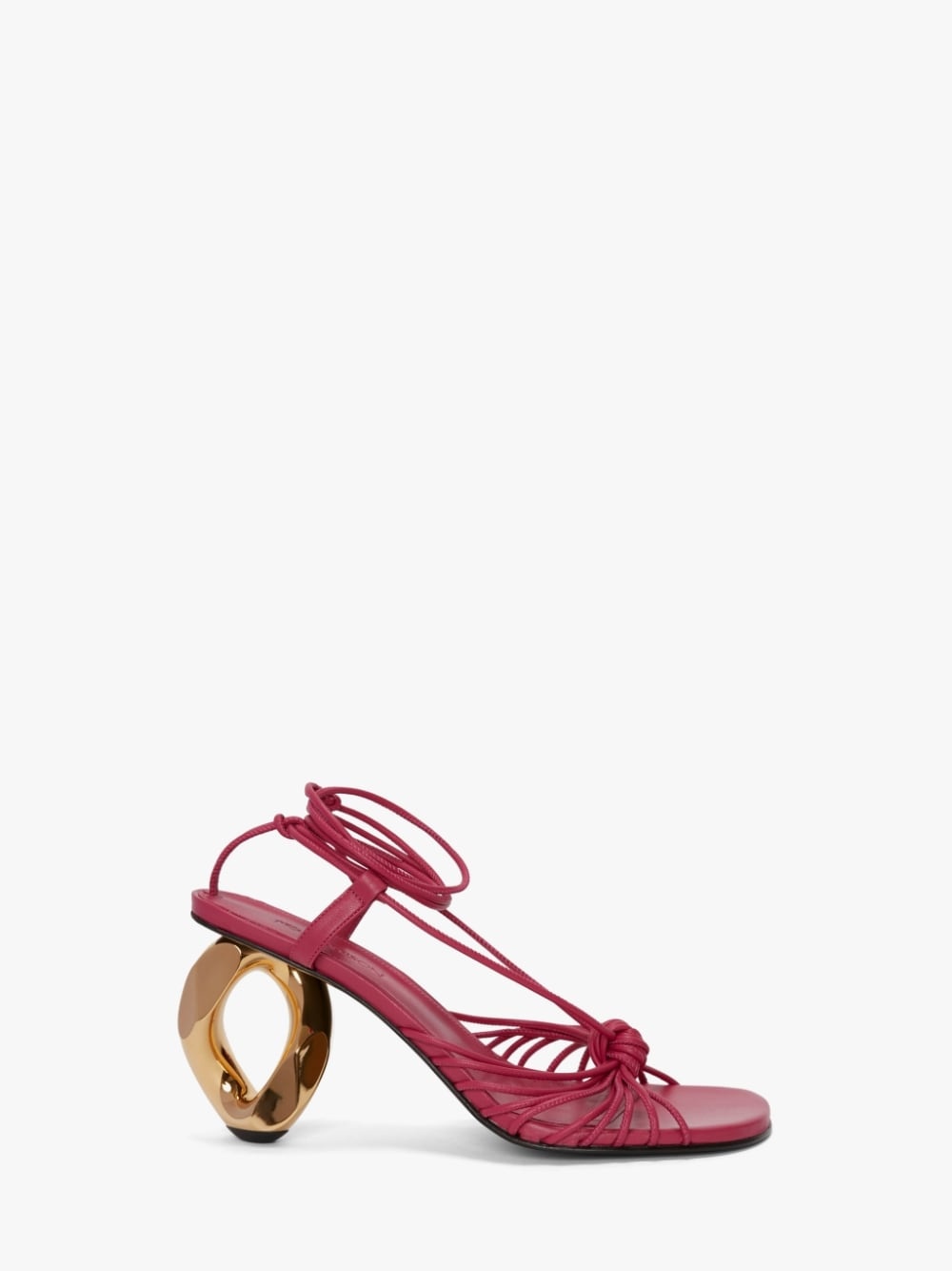 CHAIN HEEL LEATHER SANDALS - 1