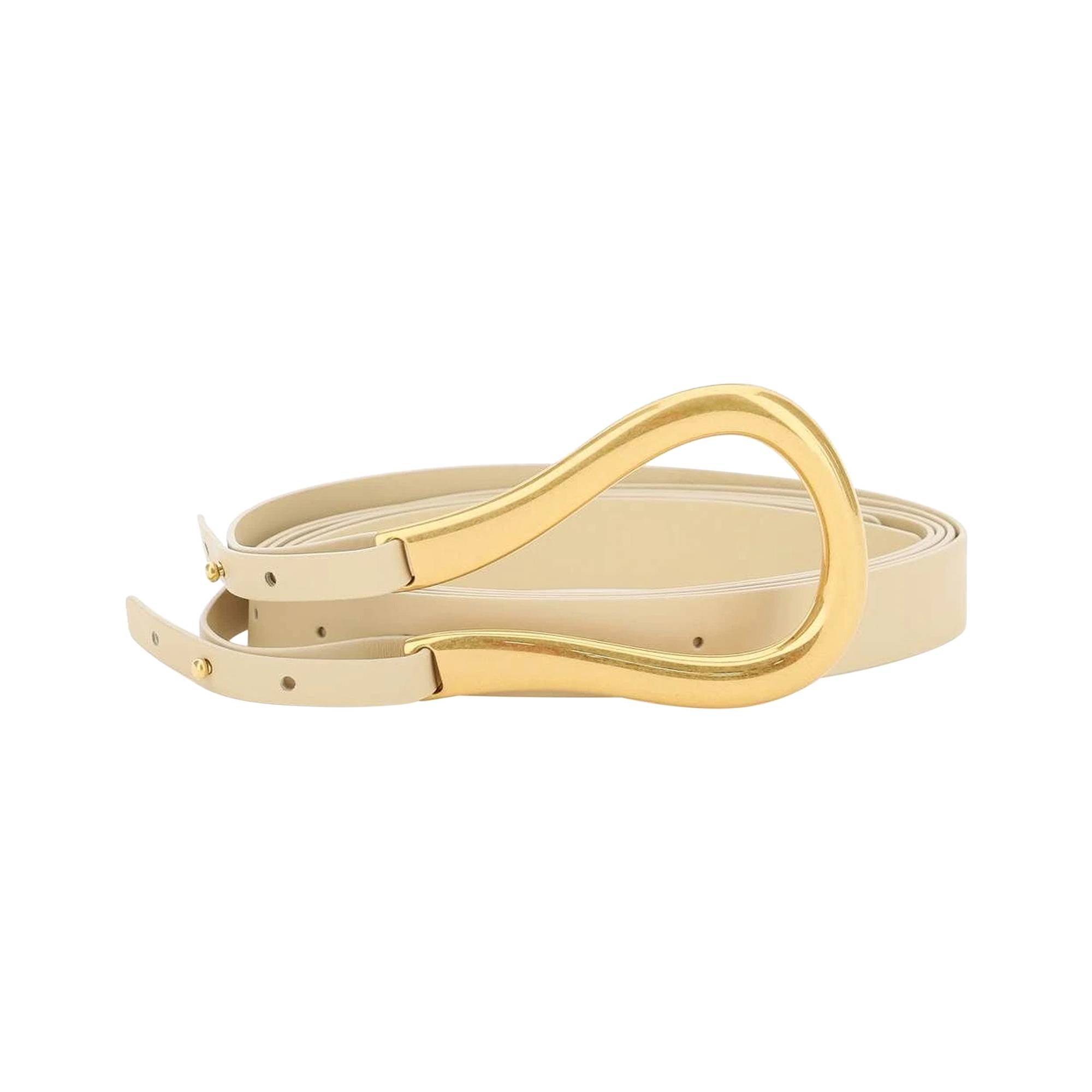 Bottega Veneta Leather Belt 'Porridge/Gold' - 1