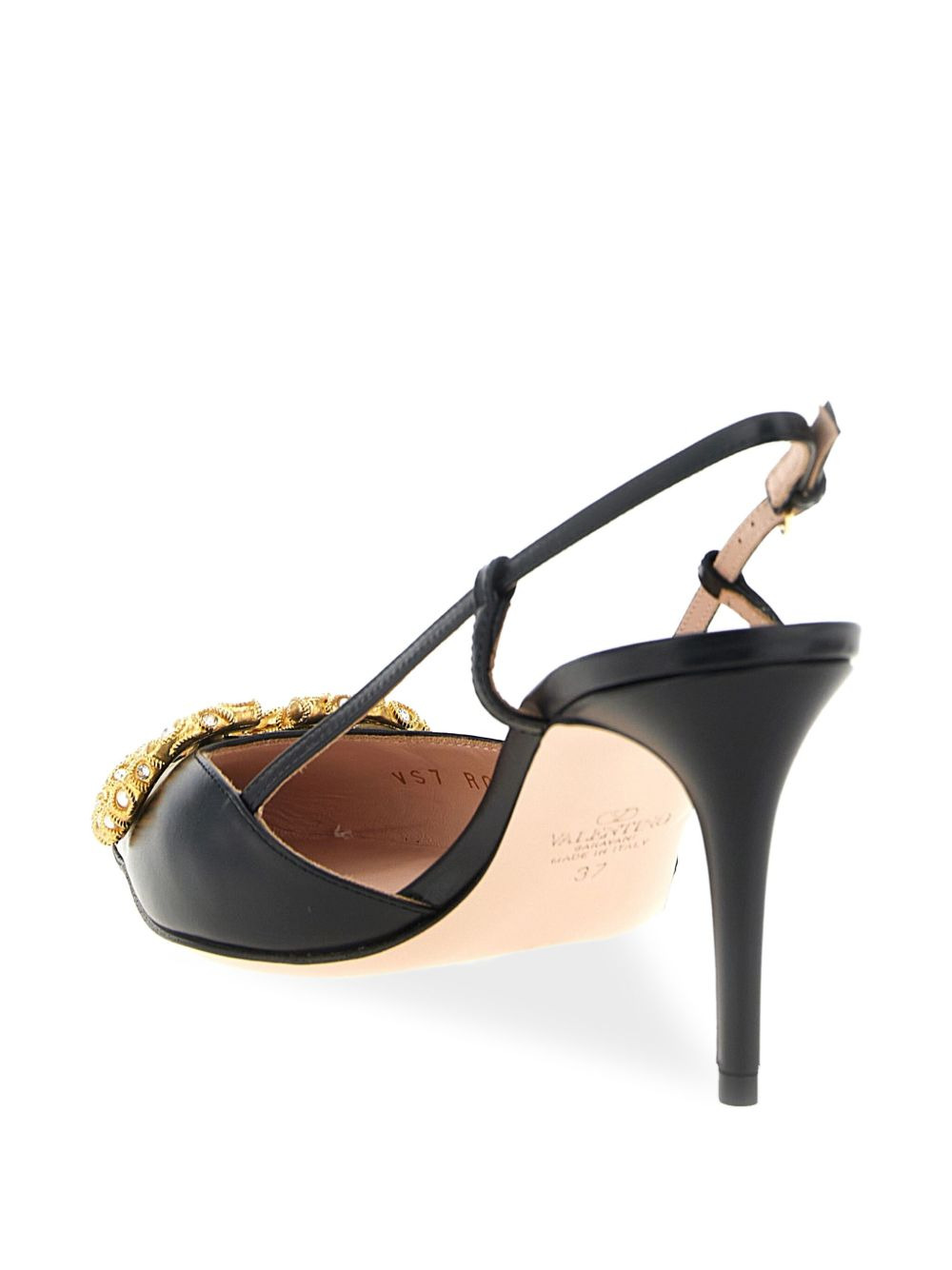80mm VLogo Signature slingback pumps - 3