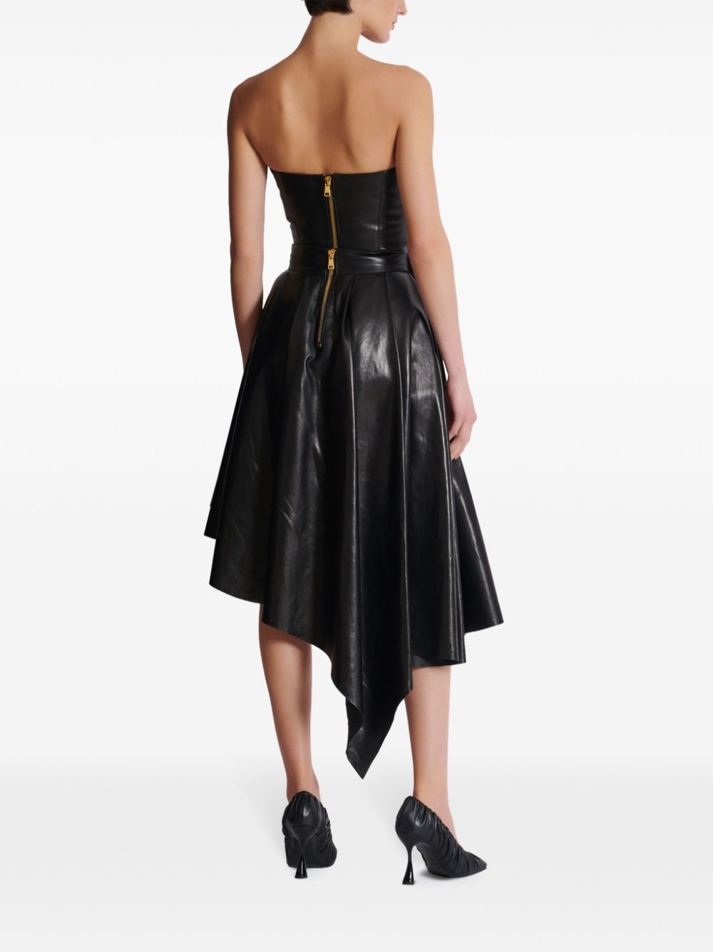 asymmetric leather skirt - 4