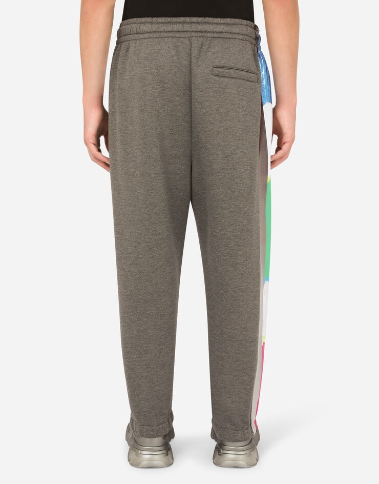 Technical jersey jogging pants with printed band - 2