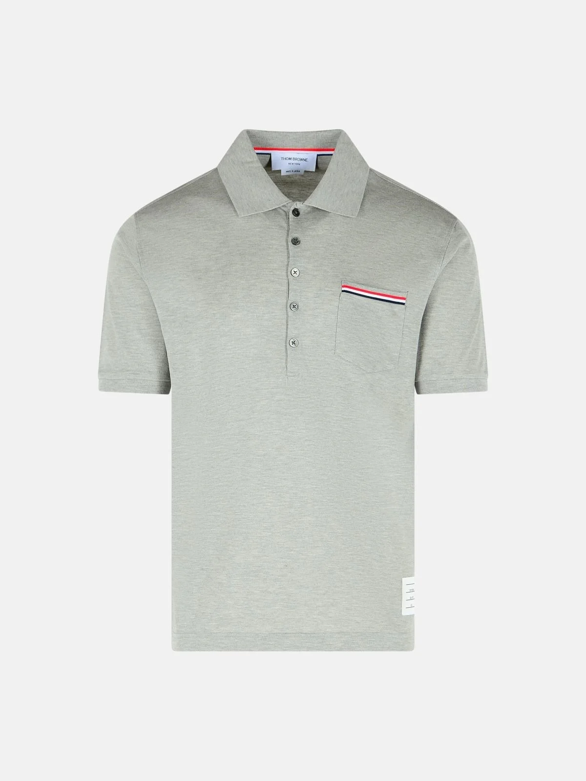 GREY COTTON POLO SHIRT - 1