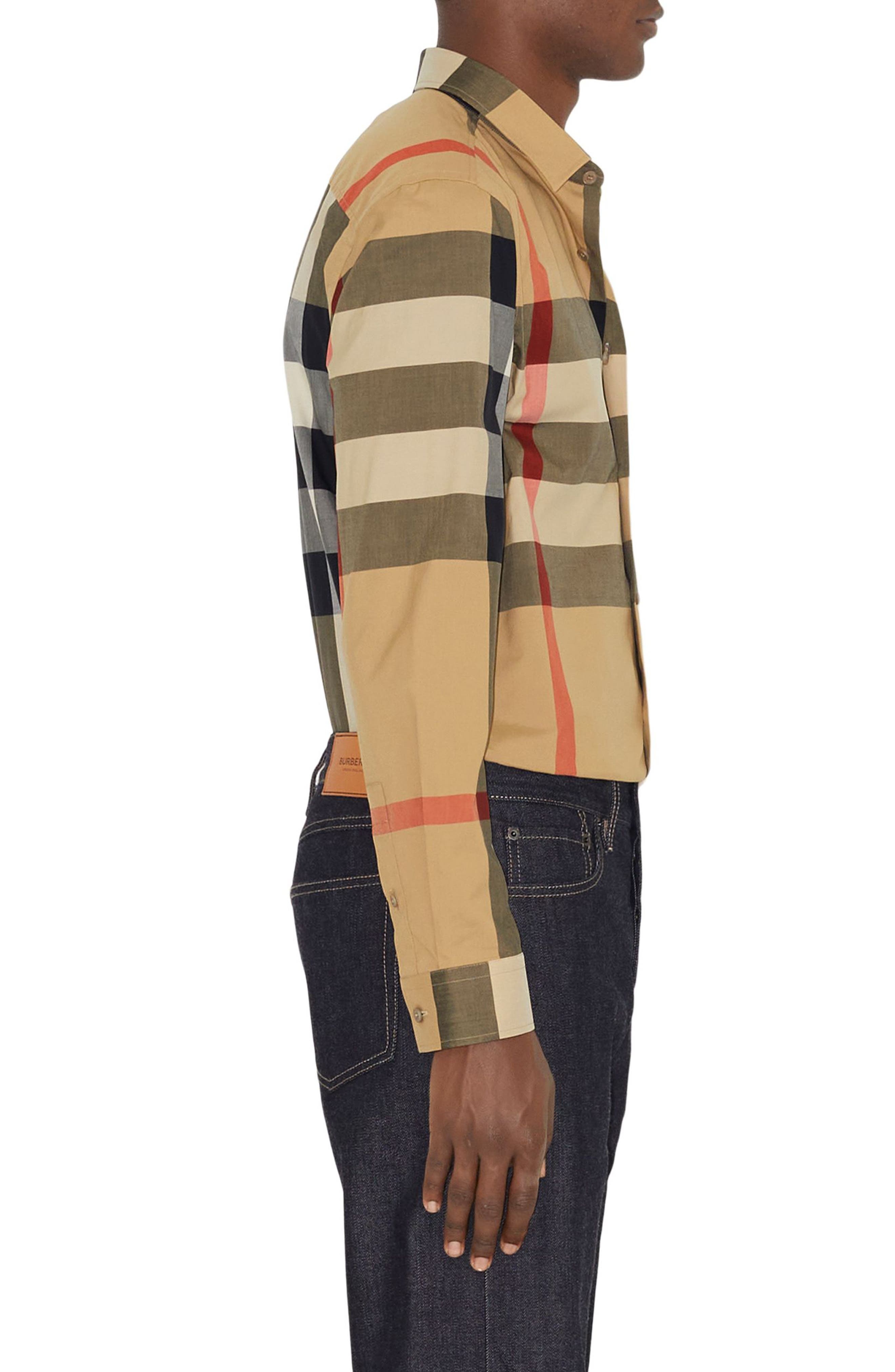 burberry Summerton Heritage Check Cotton Button-Up Shirt in Archive/Beige at Nordstrom - 3