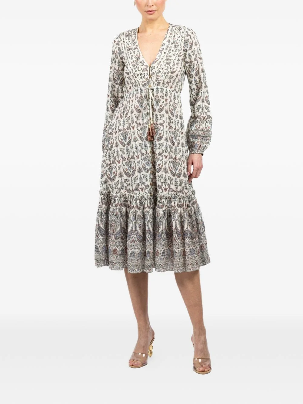 Vani tiered paisley-print midi dress - 1